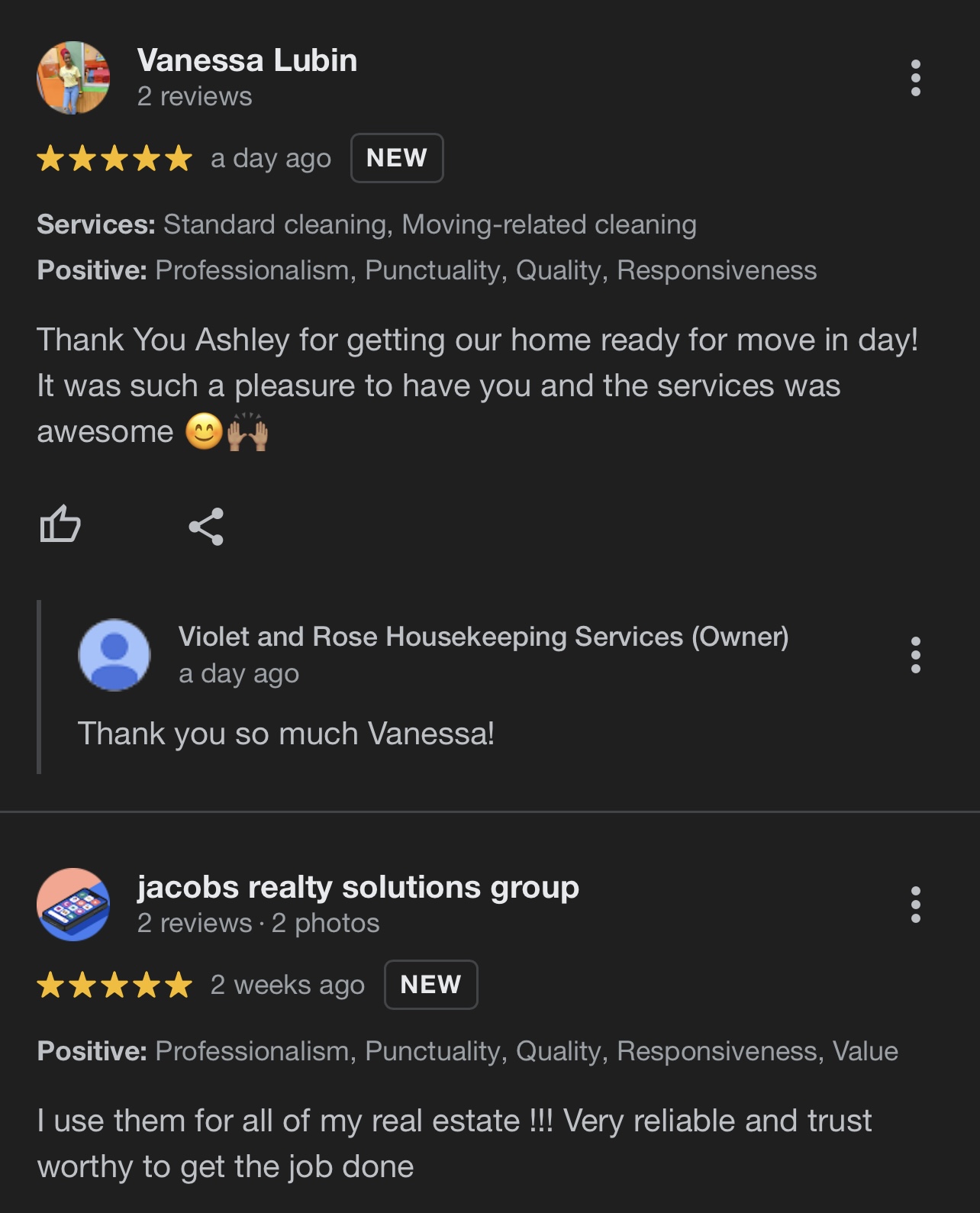 Violet and Rose Housekeeping Services's image