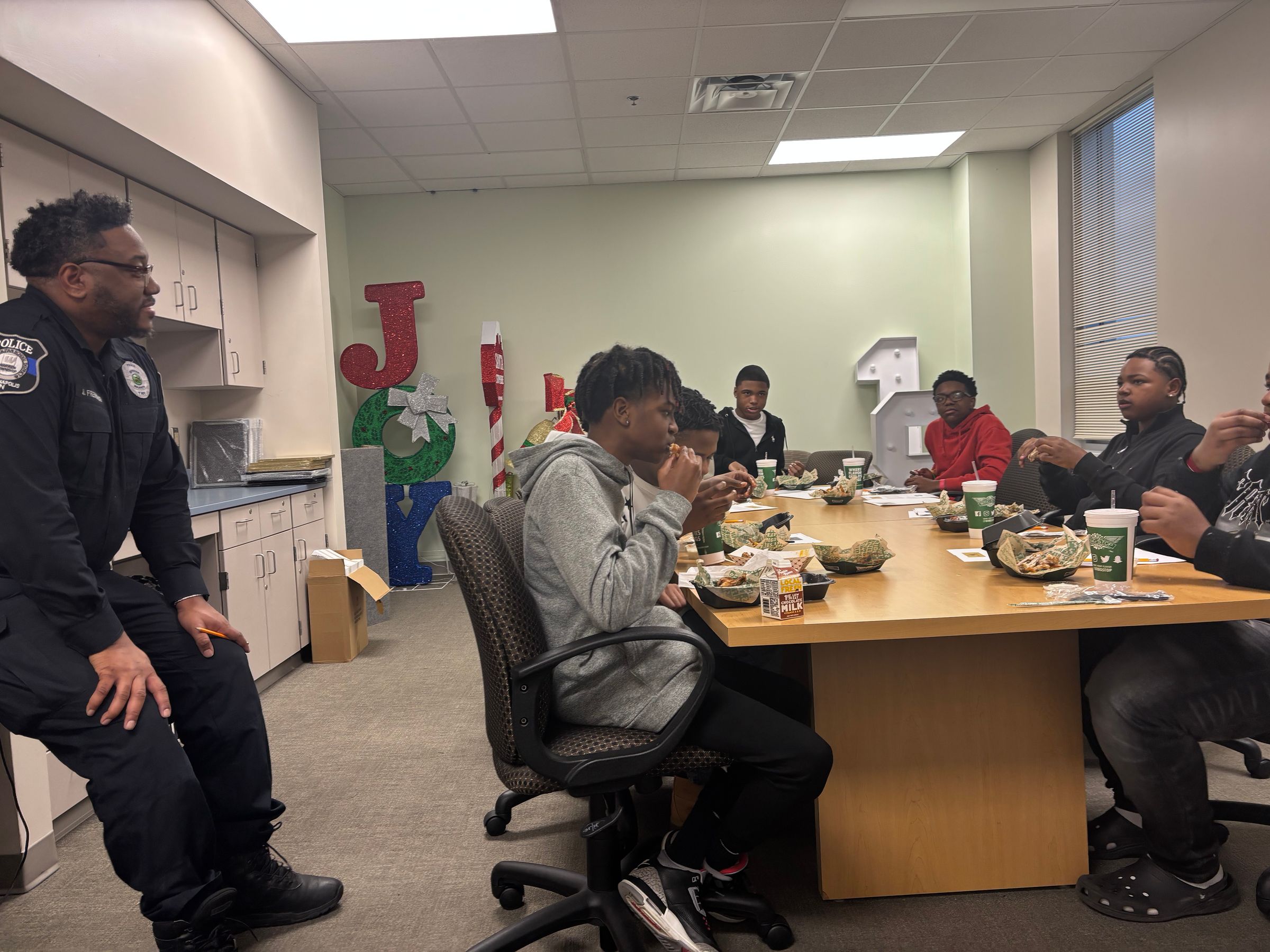 students fellowship and eating