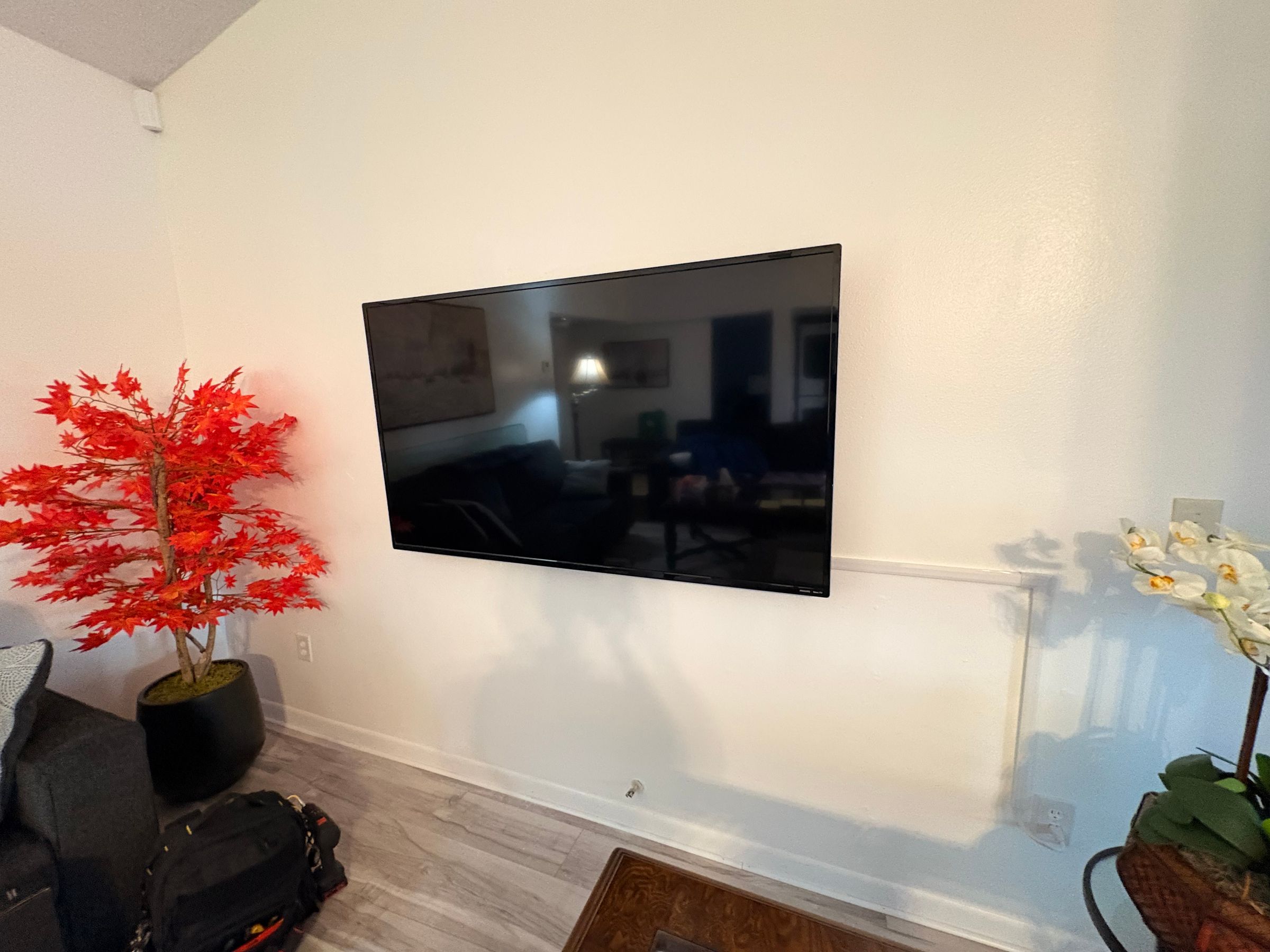 TV mounting with cable cover concealment in Homestead fl