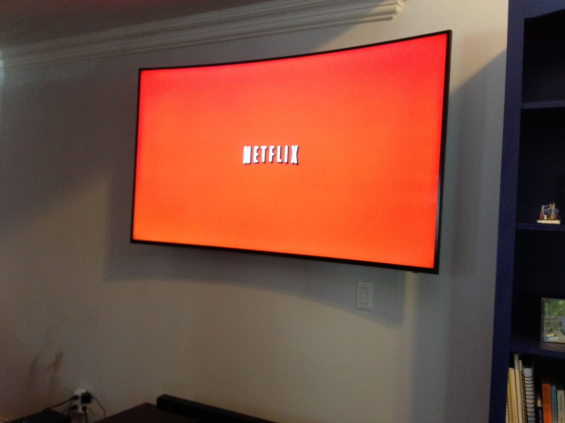 55-inch TV mounted securely on interior wall by NowTech Pro in Homestead, FL.