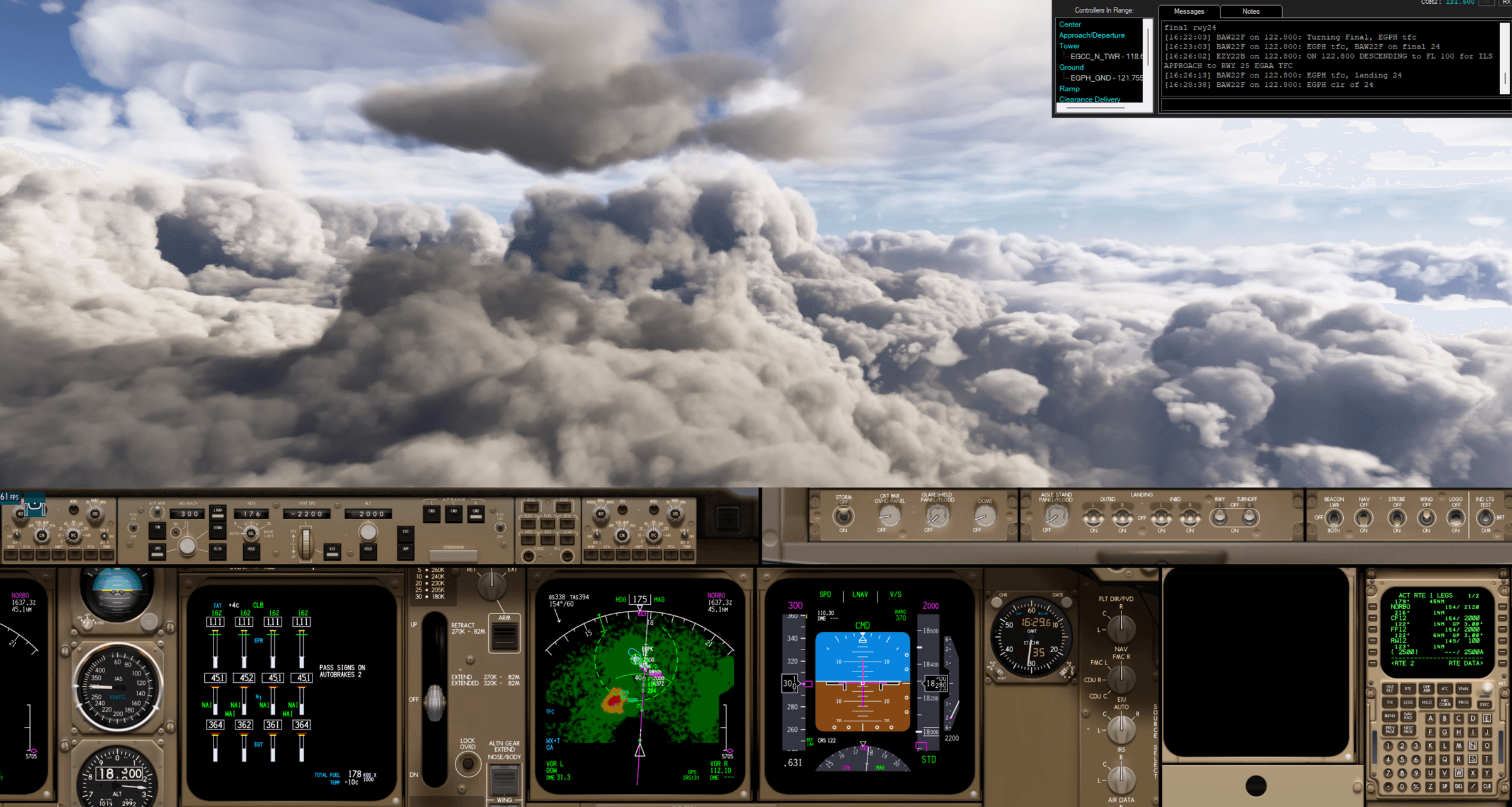 Psx747Atlas flying through some weather.