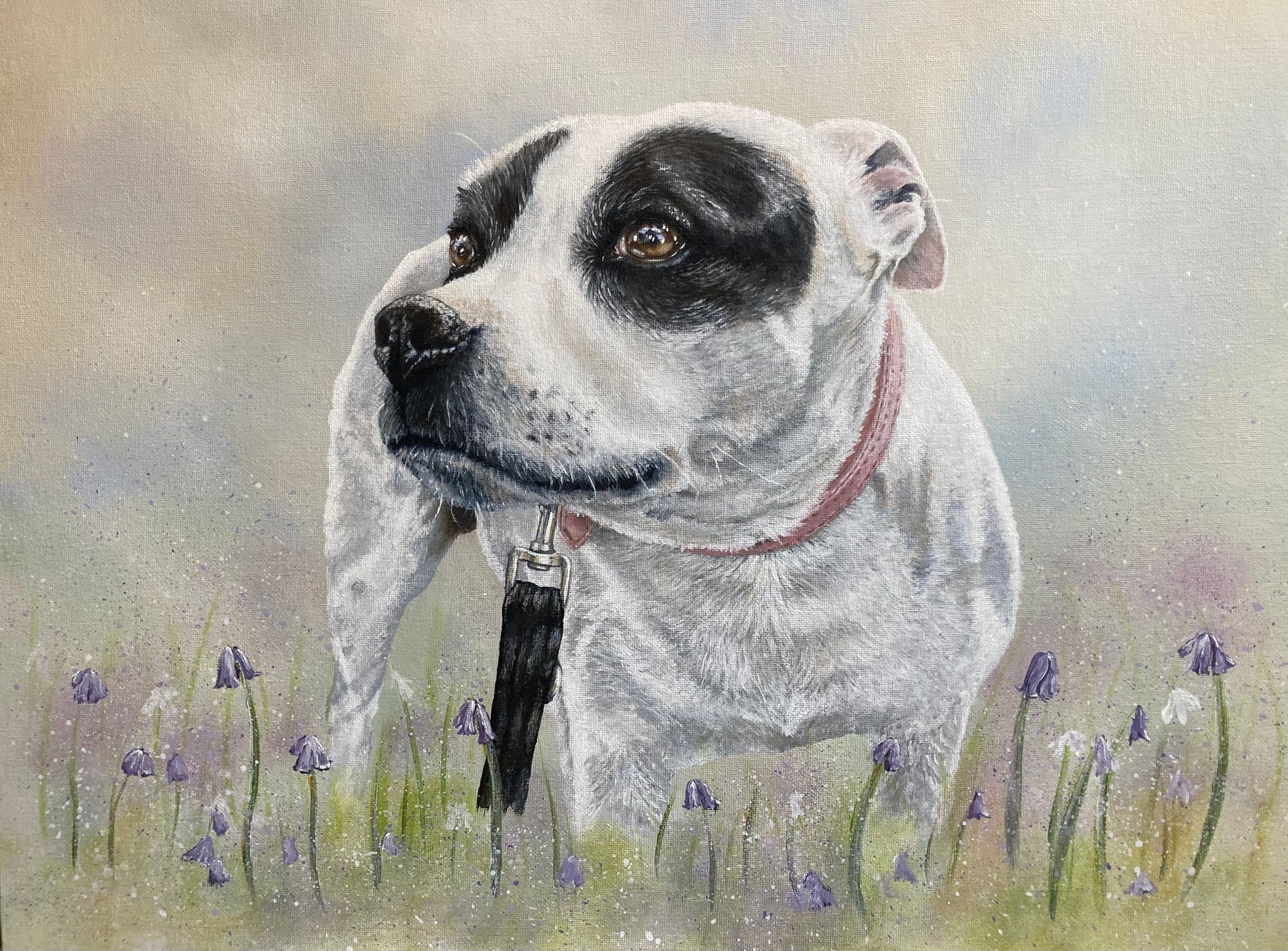 Izzy, acrylic on board.