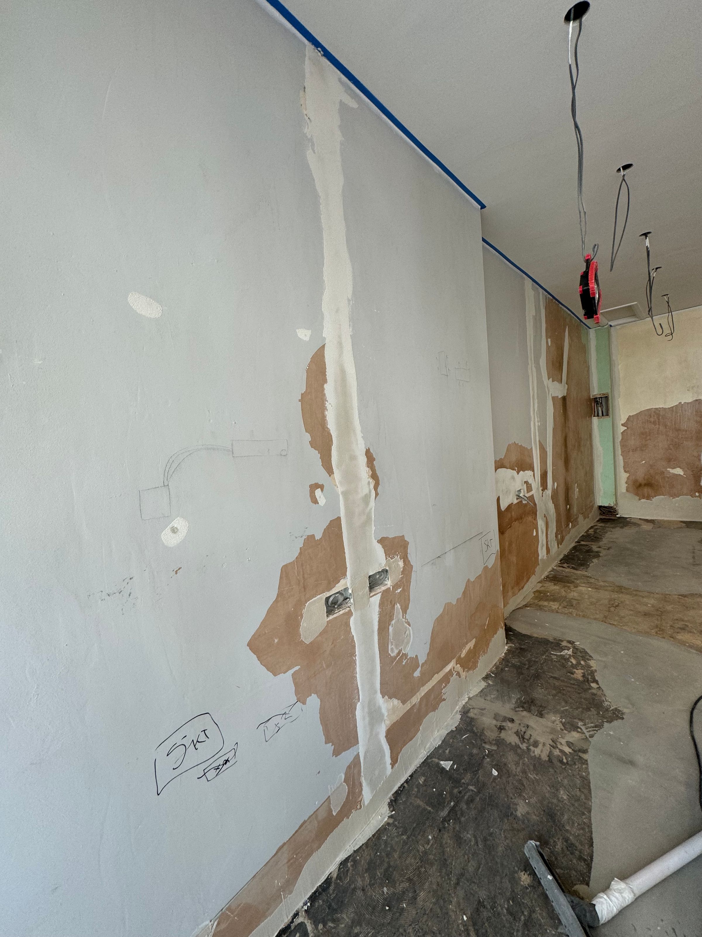 walls of Salon in progress