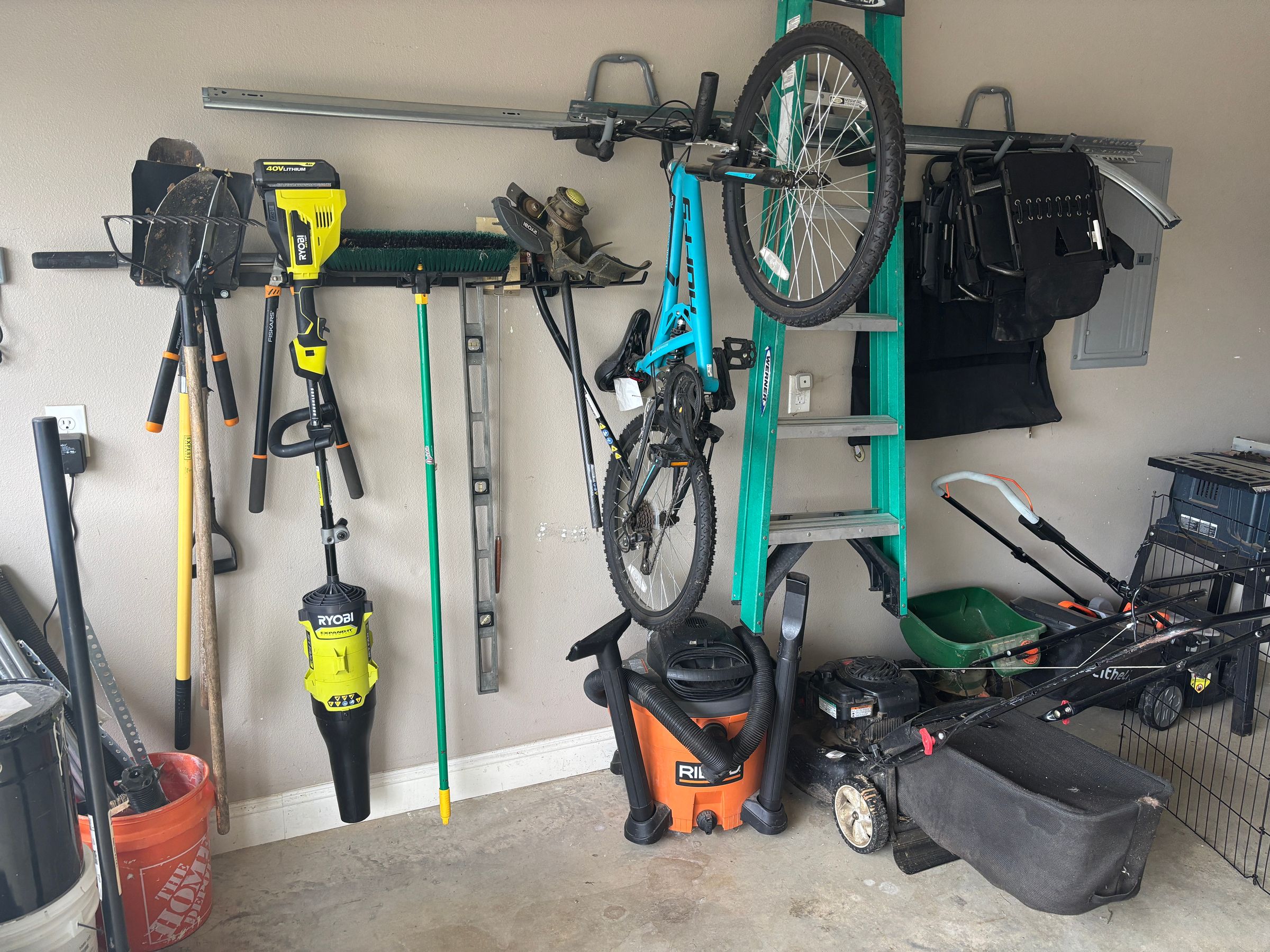 After- Wall mounted garden tool rack