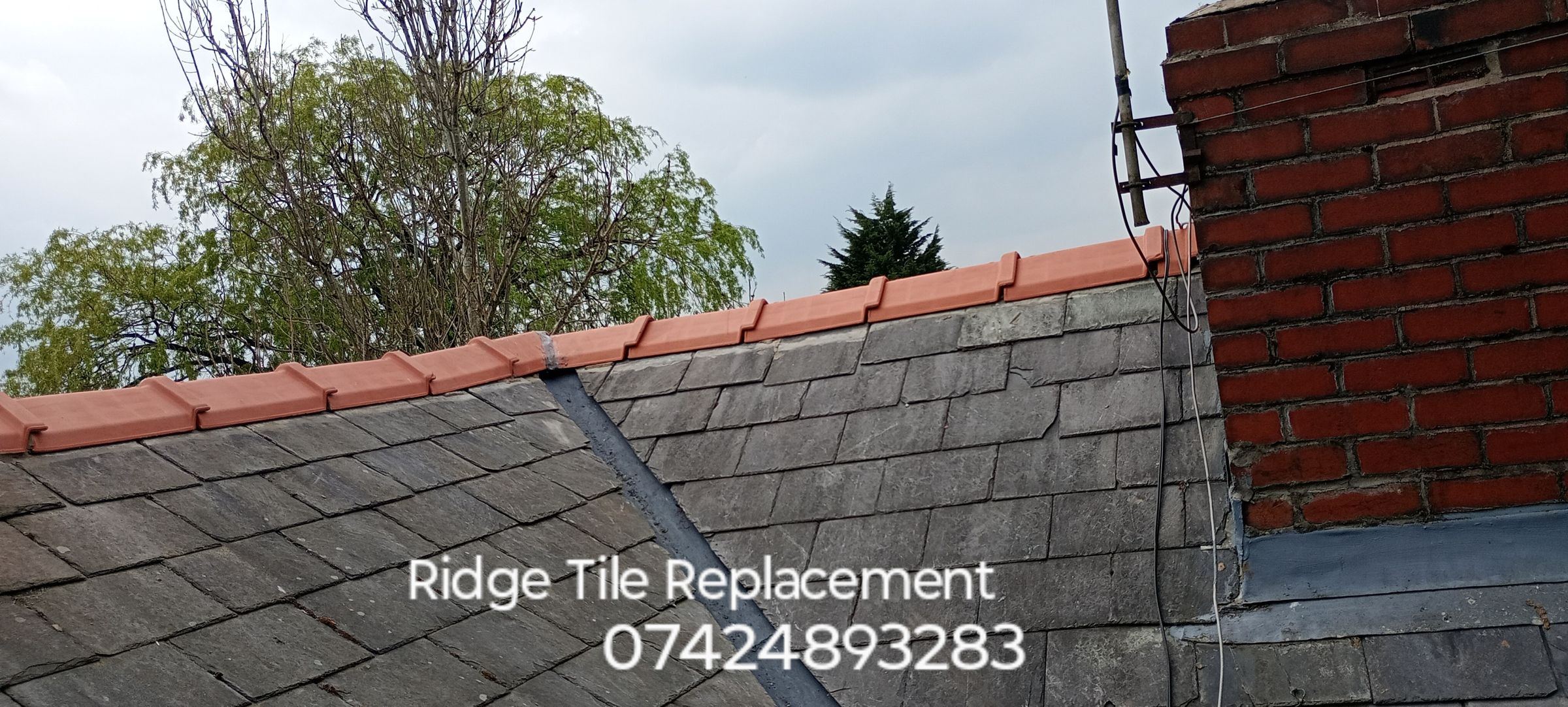 Ridge tile replcement in Chorley by Rh Roofing services