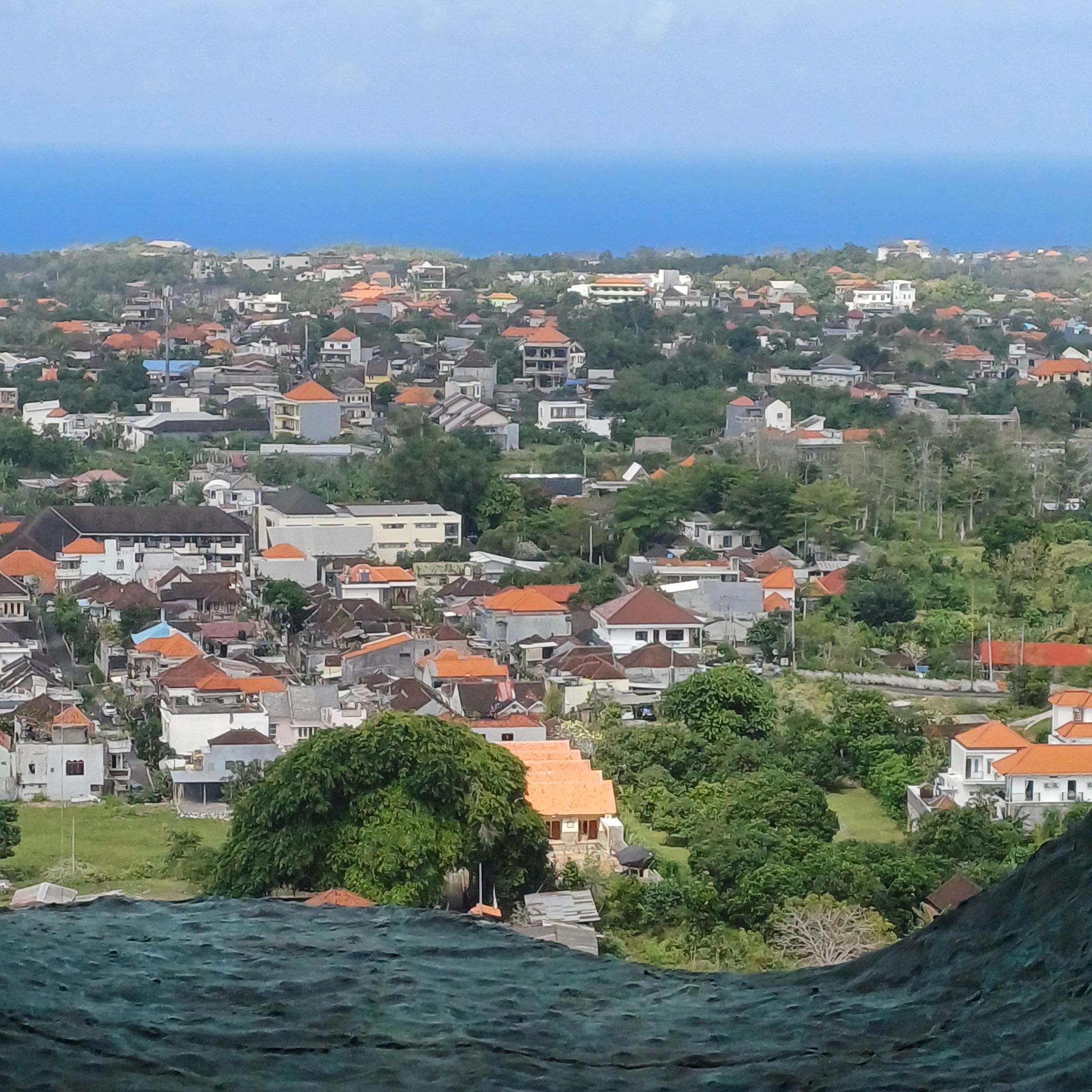View of Uluwatu from inside GWK Statue 