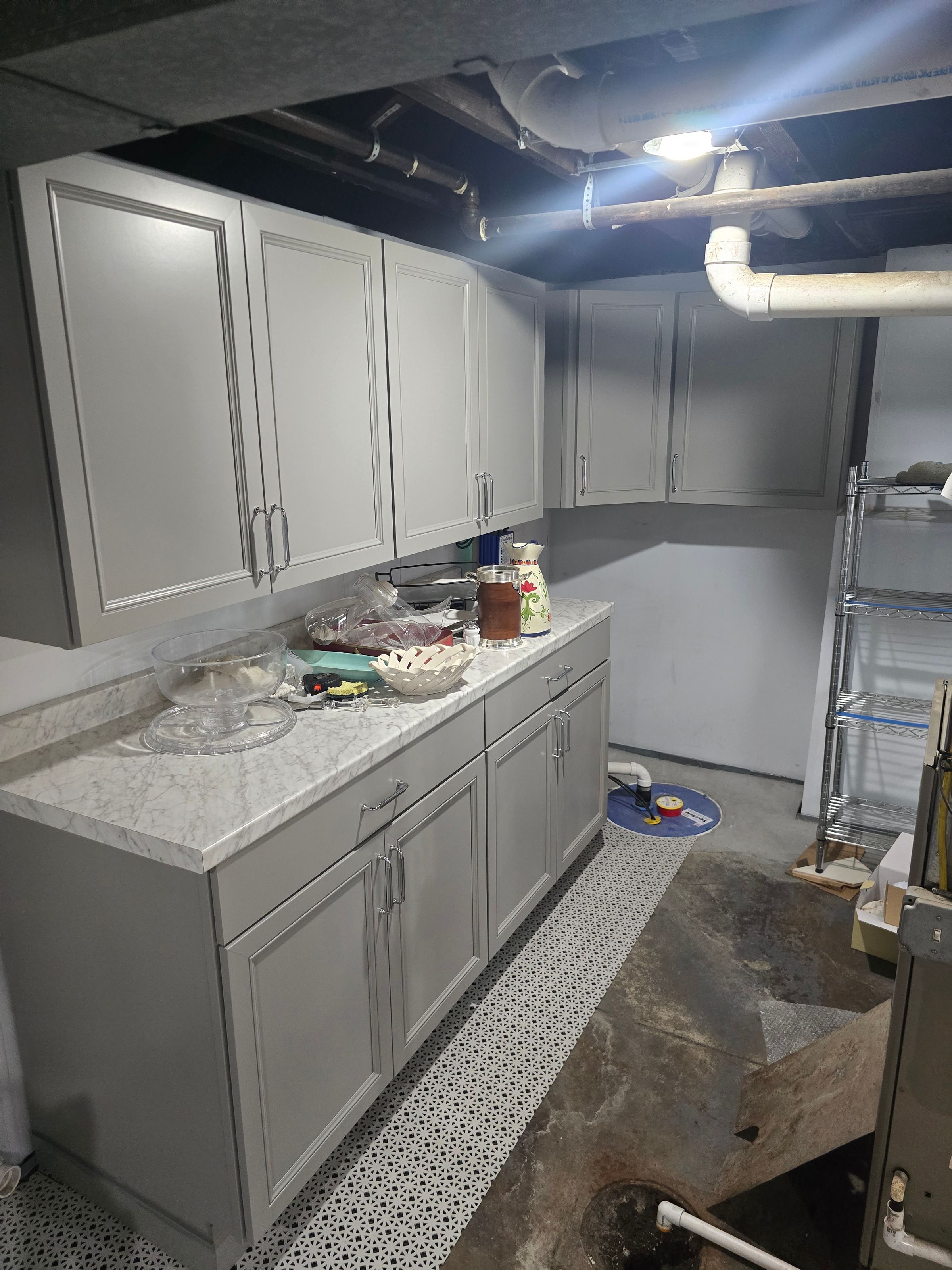 New cabinets for basement storage