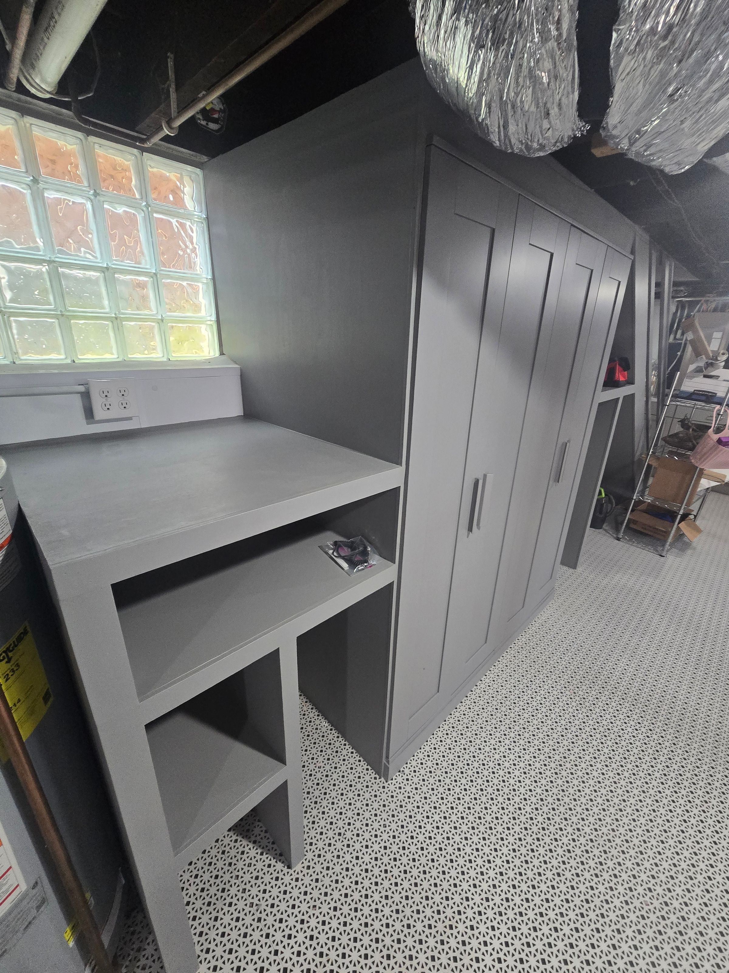 Custom built in for basement storage