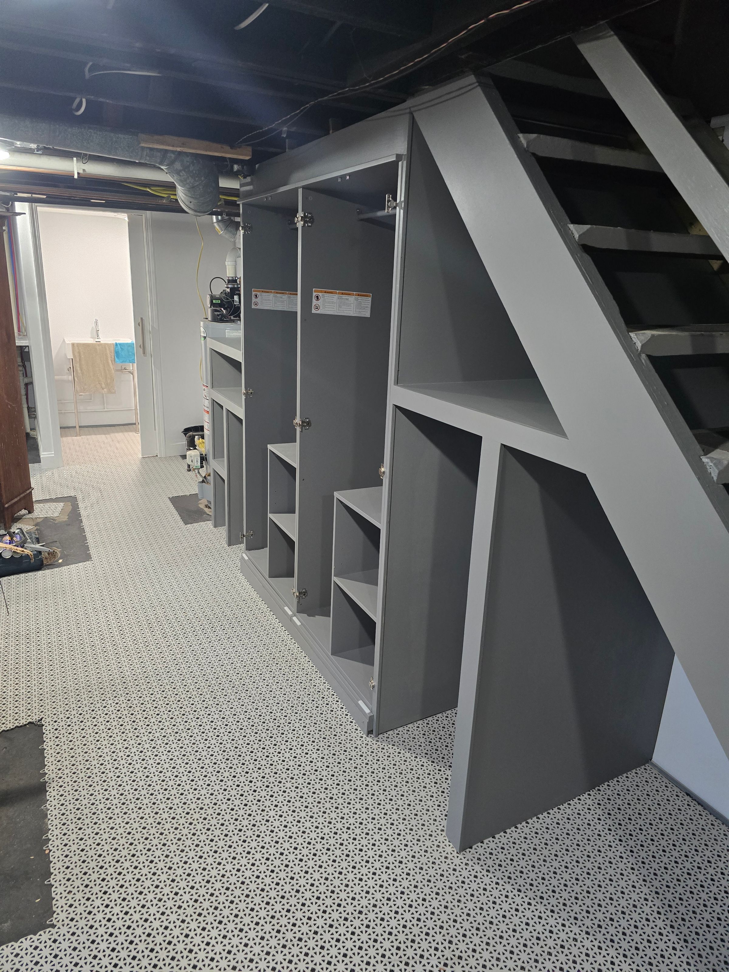Custom built in for basement storage