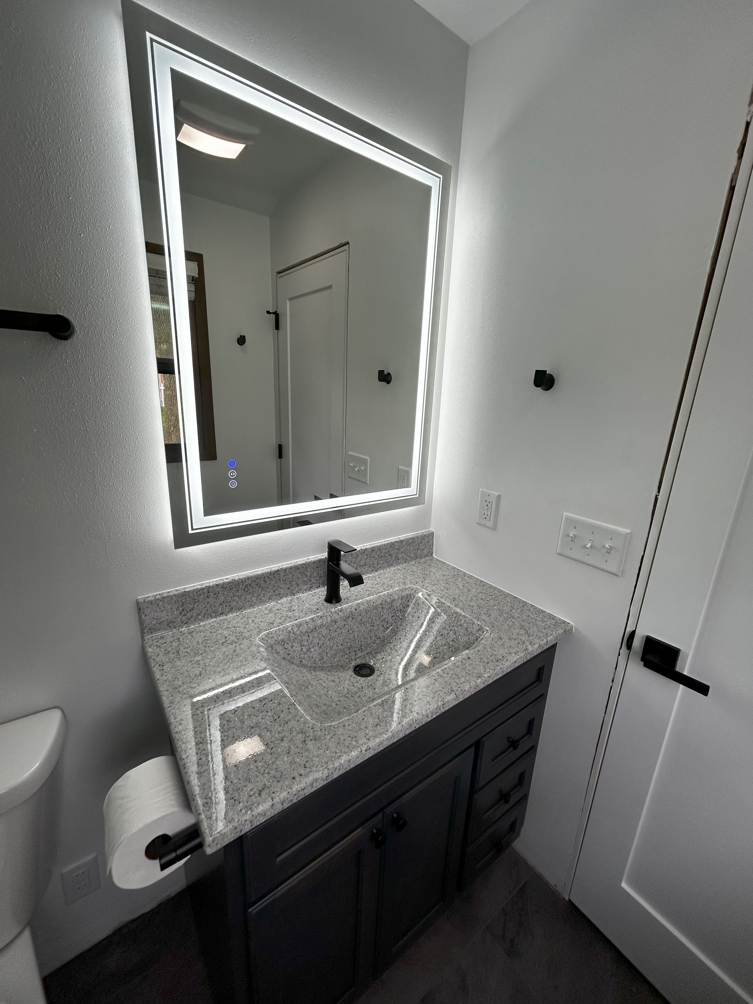 Vanity, countertop & mirror update