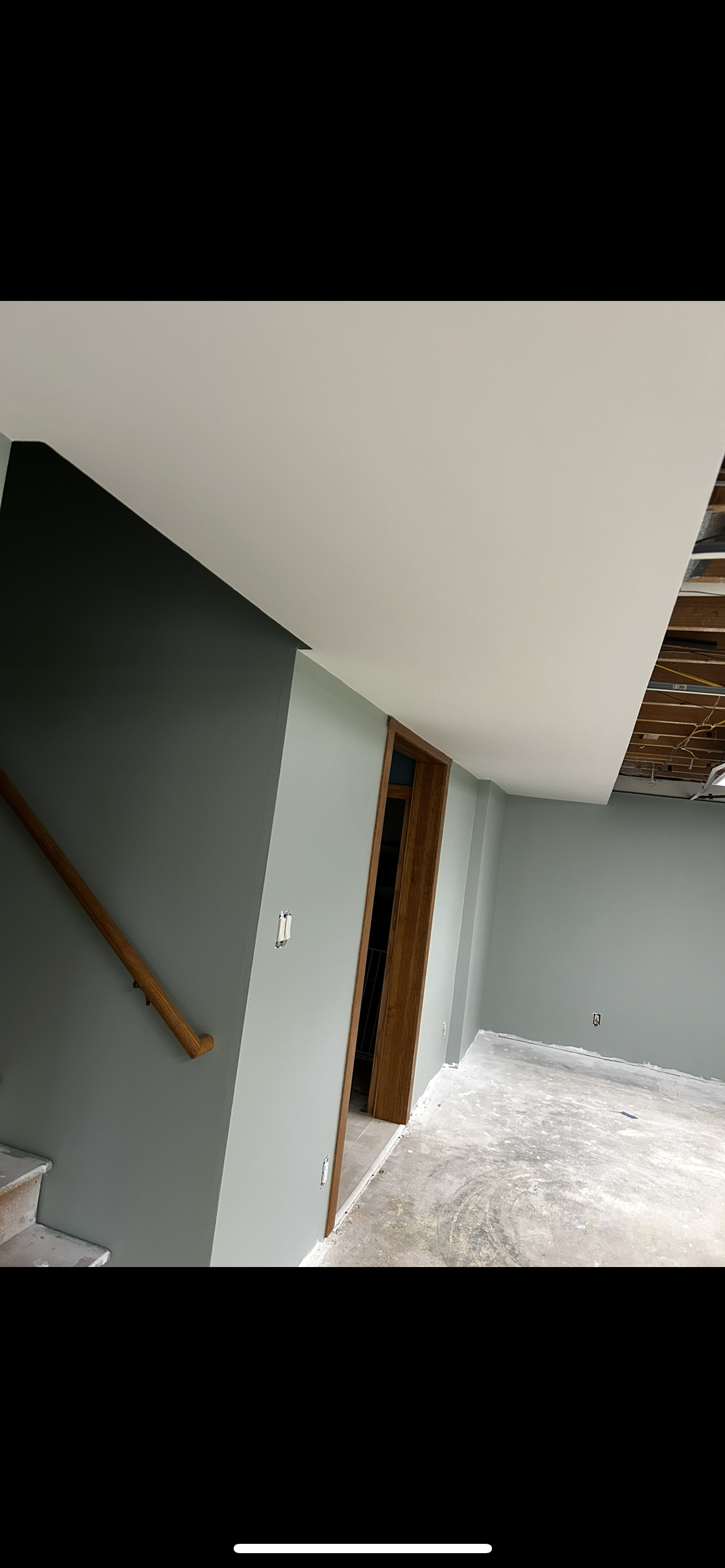 Removal of popcorn ceiling to smooth painted ceiling