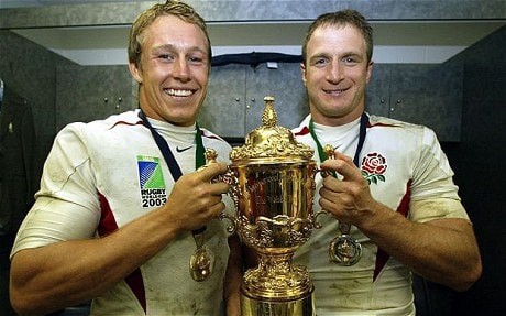 Jonny Wilkinson wins the 2003 Rugby World Cup scoring the winning drop goal in the last minute of extra time against Australia in the final.