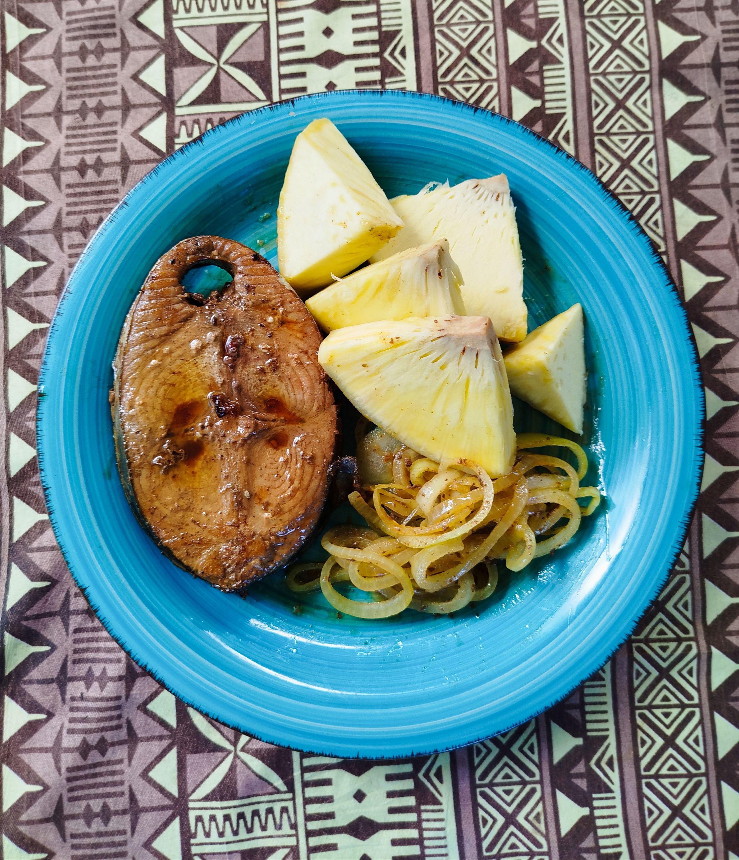 Freshly caught Tuna with Breadfruit.