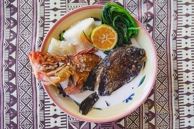 A typical Fijian meal.