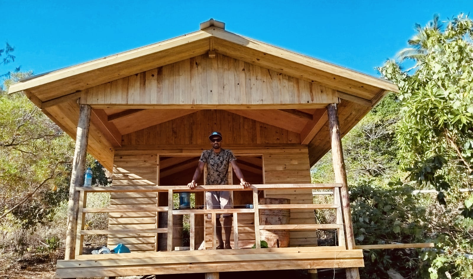 Our Ocean-front bure going through its finishing touches.