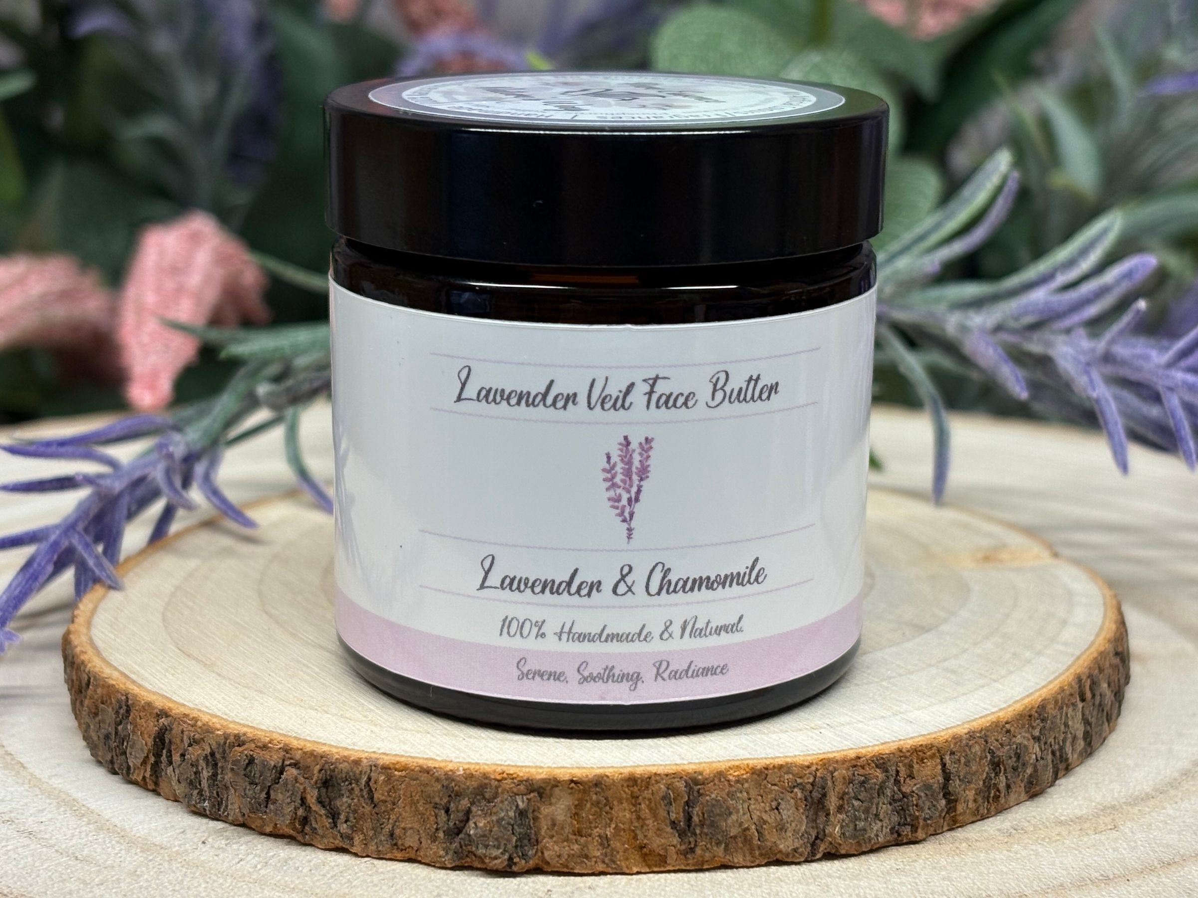 Discover a calming ritual for your complexion with Lavender Veil Face Butter, crafted to nurture sensitive, stressed, or easily irritated skin. This gentle blend begins with grass-fed tallow and shea butter for restorative moisture, and olive oil infused with lavender to soothe redness and promote a healthy barrier. Chamomile and calendula add extra calming properties, quieting flare-ups and assisting skin in its natural renewal. Rosehip and jojoba replenish essential vitamins and fatty acids, squalane ensures a silky finish, and arrowroot keeps shine in check. Lavender oil and extract—at the heart of the formula—offer a beautiful floral scent and visible comfort against irritation or minor blemishes. Antioxidant rosemary and vitamin E provide extra protection from daily stressors. Smooth on morning and night for balanced, peaceful skin that feels soft, hydrated, and truly at ease; the light, refreshing fragrance is a gentle invitation to enjoy moments of self-care every day.