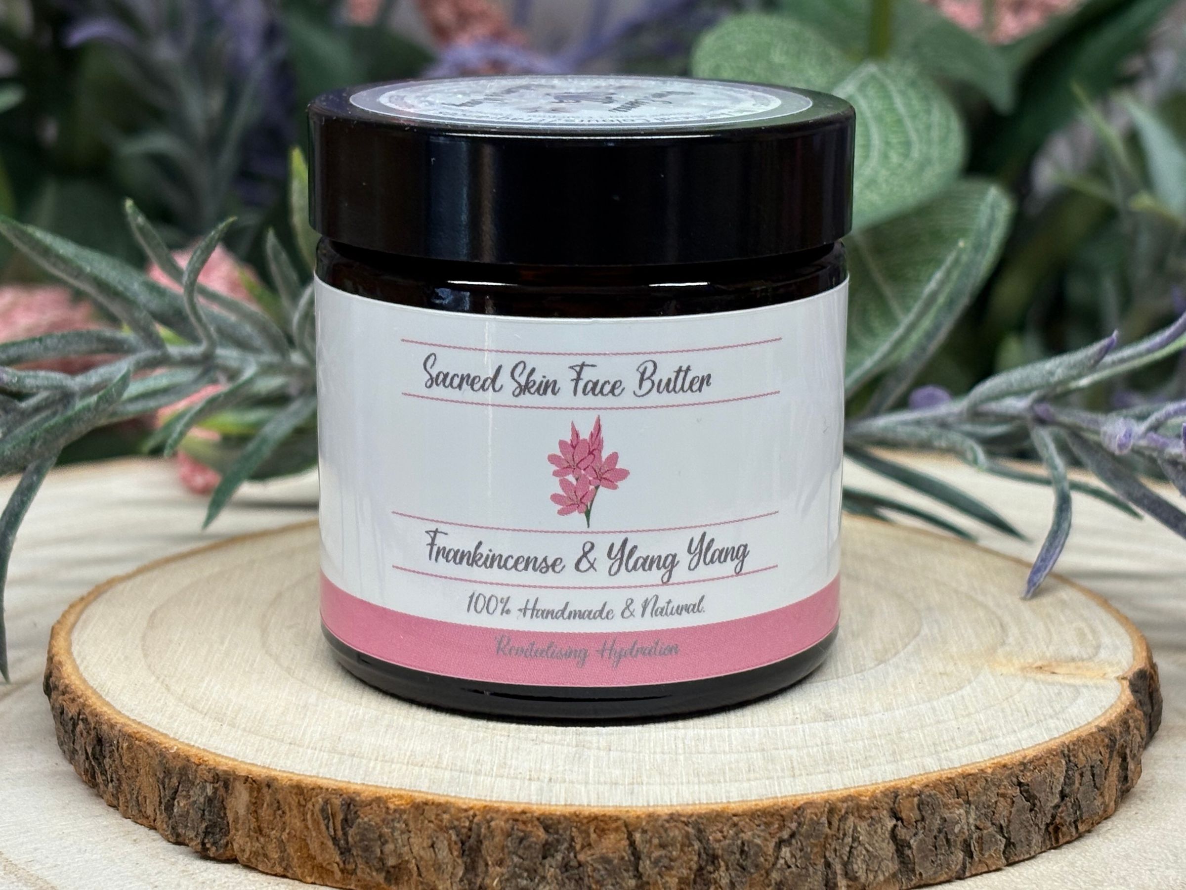 Sacred Skin Face Butter brings the art of renewal to your daily ritual with a blend designed to replenish and rejuvenate delicate skin. Grass-fed tallow and shea provide intensive nourishment, while comfrey-infused olive oil, squalane, castor, and jojoba encourage softness and resilience. Precious oils of frankincense and ylang ylang add antioxidant protection and gentle floral aroma, while rosehip and coconut support smoothness and natural glow. Arrowroot offers a silky, breathable finish—ideal for all skin types, especially dry or sensitive. Rosemary extract and vitamin E boost repair and shield against stressors. The result is a comforting formula that calms irritation, supports barrier strength, and brings a sense of luxury to everyday care. Use Sacred Skin Face Butter morning and night for balanced, renewed, and comfortably hydrated skin, with a subtle, grounding scent to enrich your self-care routine.