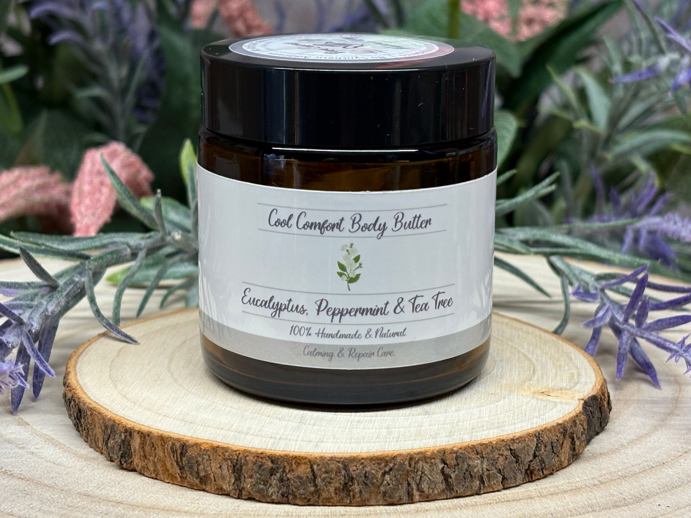 Refresh and nurture your complexion with Cool Comfort Face Butter—a gentle daily balm that tackles the unique challenges of facial skin. Lightweight yet deeply hydrating, it blends tallow, shea butter, calendula-infused jojoba, rosehip, and argan oils to deliver essential nourishment and help fortify the skin’s barrier. Peppermint, eucalyptus, and tea tree essential oils calm redness, soothe irritation, and offer natural cooling—perfect for skin prone to sensitivity, congestion, or breakouts. This botanical trio also supports clearer pores and helps combat environmental stressors, while antioxidant rosemary extract and vitamin E aid repair and resilience. Arrowroot and squalane refine texture for a soft, non-greasy finish. Ideal for hot, humid days or nighttime relief, Cool Comfort Face Butter restores clarity, comfort, and strength. Enjoy its clean, invigorating aroma and reveal skin that feels balanced, protected, and revitalized with every use.