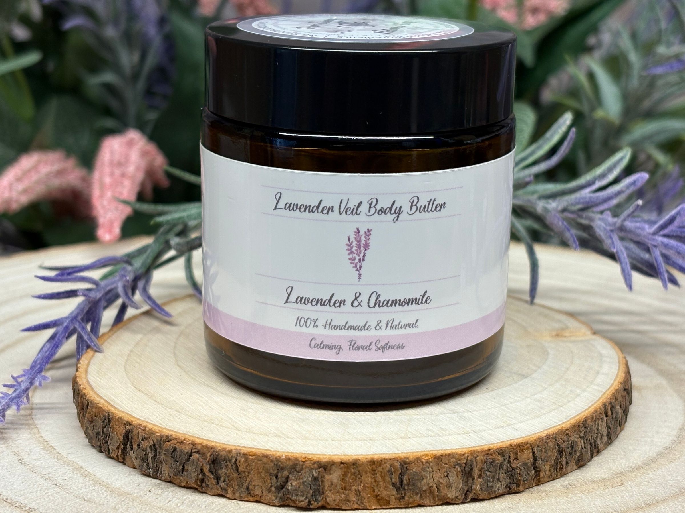 Wrap your body in the gentle embrace of Lavender Veil Body Butter—a rich, restorative formula for deep comfort and lasting softness. Tallow, shea butter, and calendula-infused jojoba deliver intensive hydration, targeting dryness and roughness after showers, outdoor activities, or long days. Lavender essential oil and extract calm irritation and provide a serene, lingering aroma, supporting relaxation and skin recovery. Chamomile and coconut oil further soothe sensitive or sun-touched areas, while olive oil infused with lavender, squalane, and vitamin E supply antioxidants for improved texture and resilience. Arrowroot ensures quick absorption and a non-greasy, touchably smooth finish on arms, legs, hands, and feet. Light enough for daily use, but rich enough for overnight care, this formula comforts skin and calms the senses with every application. Enjoy velvety radiance and tranquility—Lavender Veil Body Butter brings spa-like nourishment and a delicate floral touch to your skin.