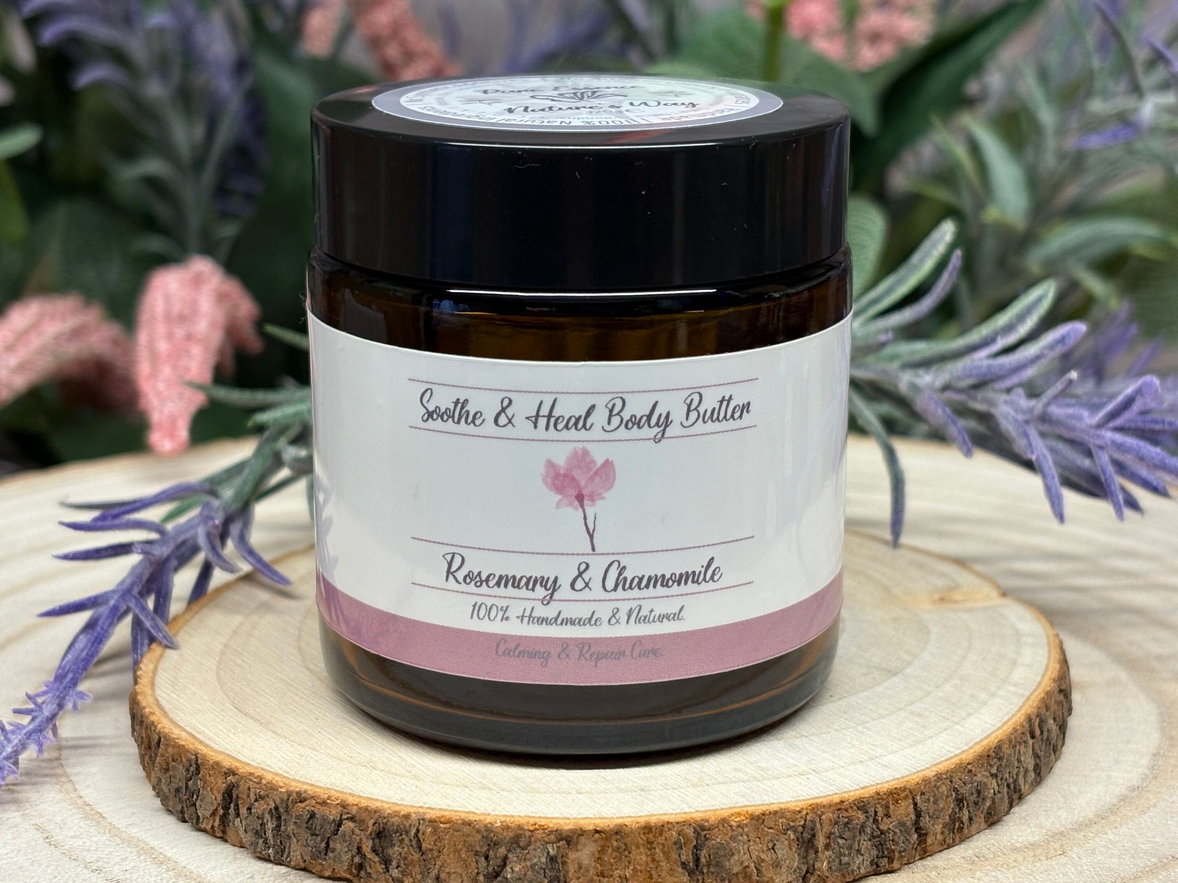 Embrace soothing comfort for your body with Soothe & Heal Body Butter—a gentle, reparative blend for dryness, irritation, or skin in need of extra care. Grass-fed tallow and shea provide lasting moisture, while calendula-infused jojoba and comfrey-infused olive oil help calm, strengthen, and restore skin’s resilience. Castor, squalane, and coconut oils replenish lost lipids, while chamomile and rosemary extracts offer powerful anti-inflammatory and antioxidant benefits for post-sun, shaving, or environmental stress. Arrowroot keeps the finish breathable and non-greasy, with vitamin E further supporting barrier repair. The subtle herbal fragrance invites relaxation and comfort, making Soothe & Heal Body Butter a perfect choice for daily use or intensive overnight care. Enjoy smoother, more resilient skin with each application—ideal for sensitive areas or times when your body needs gentle recovery and renewal.