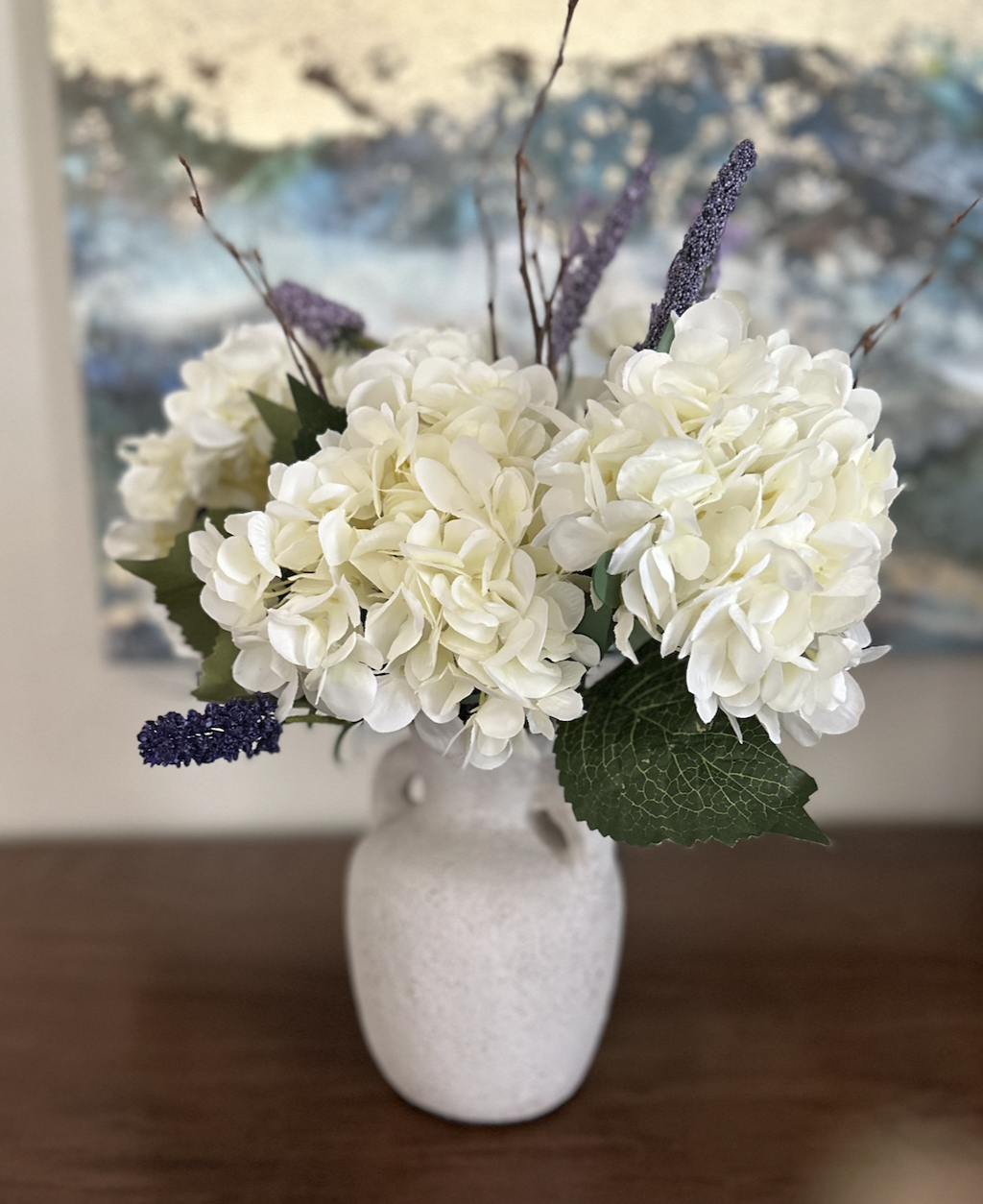 Lush Hydrangeas and Lavender