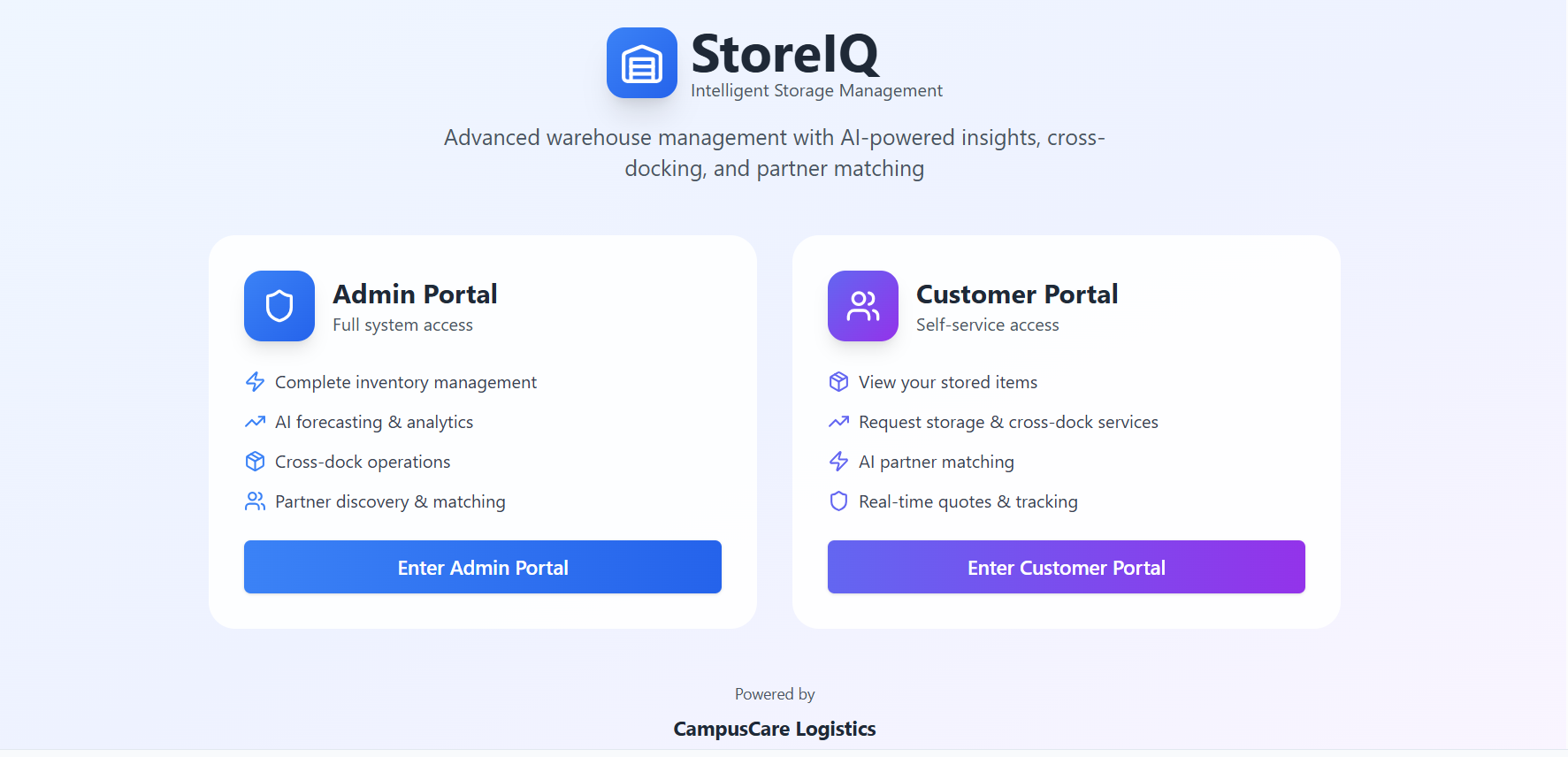 CampusCare logistics StoreIQ