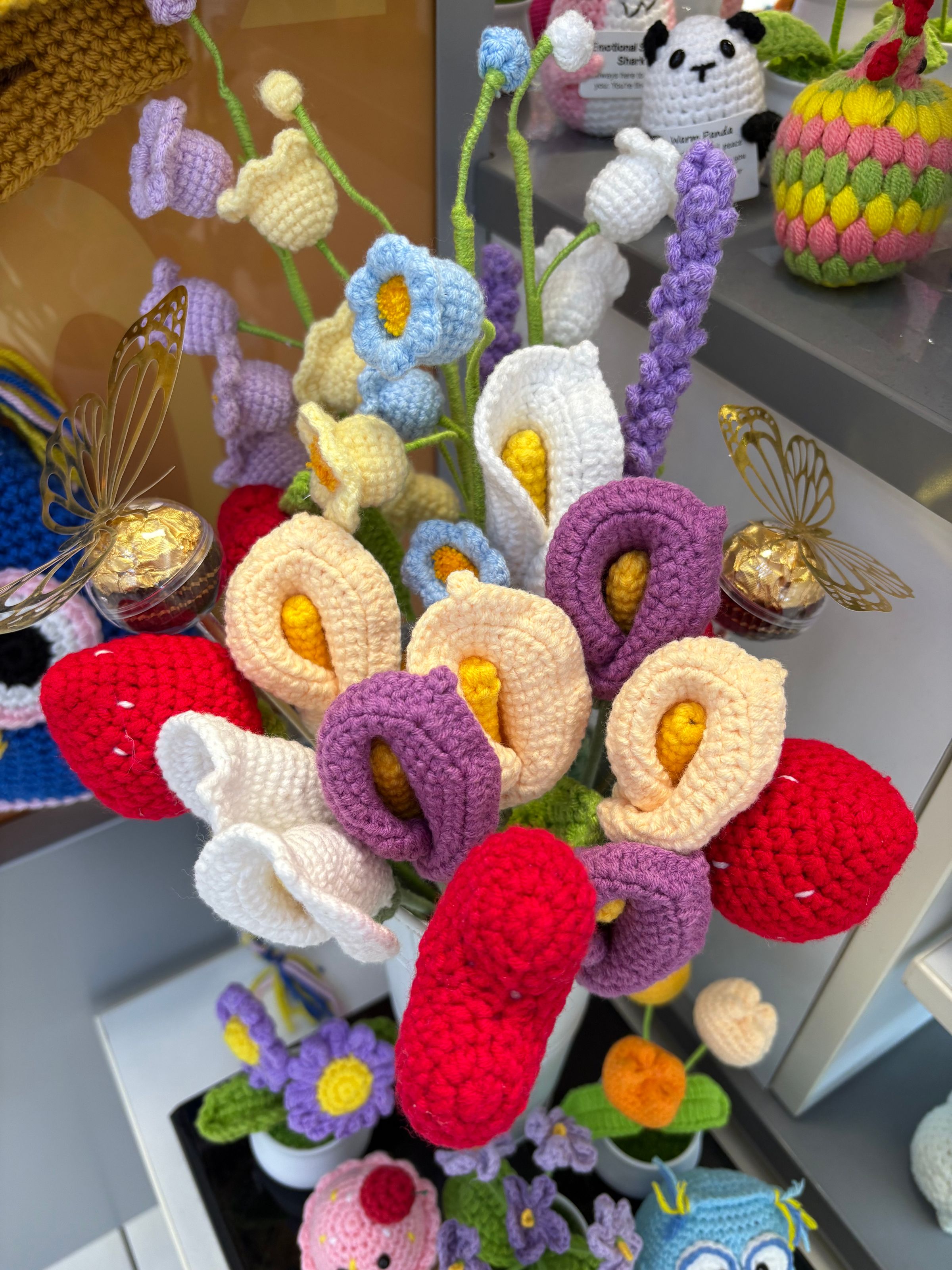 Crochet Bell Orchids and Calla Lilies