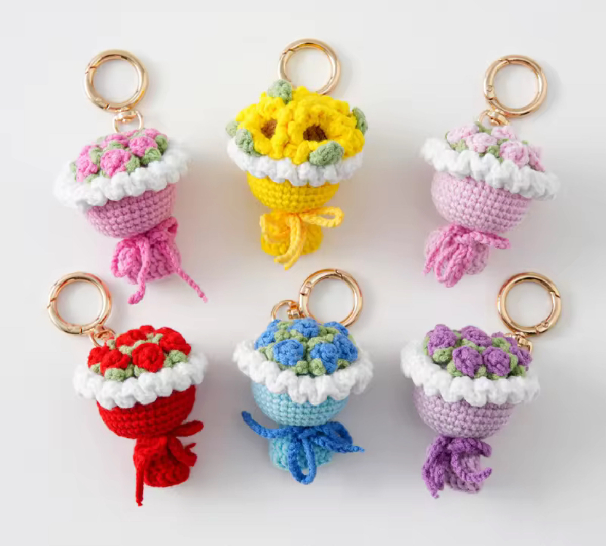 Crochet Flower Key Chains