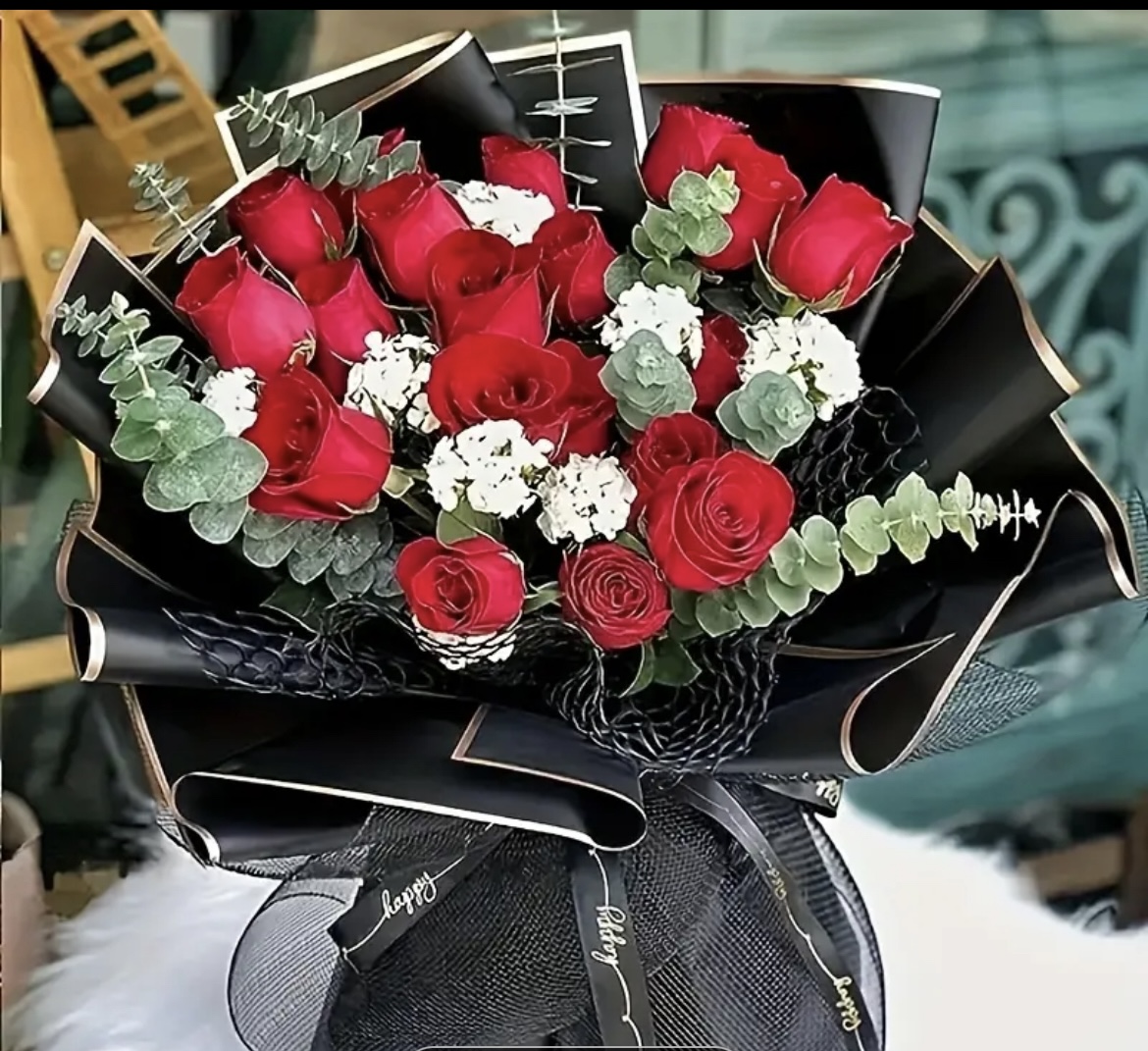 Red Roses and Eucalyptus