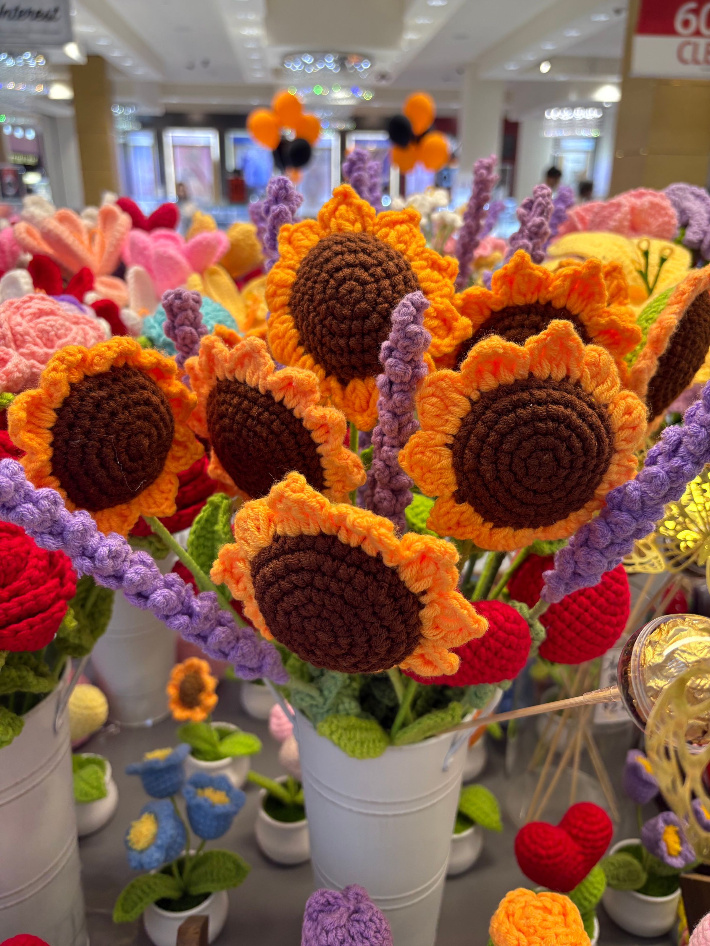 Crochet Sunflowers and Lavenders