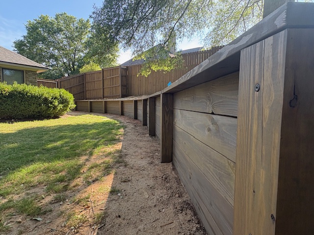 Fence, retaining wall stained & sealed (Barnwood) Columbus, Ga