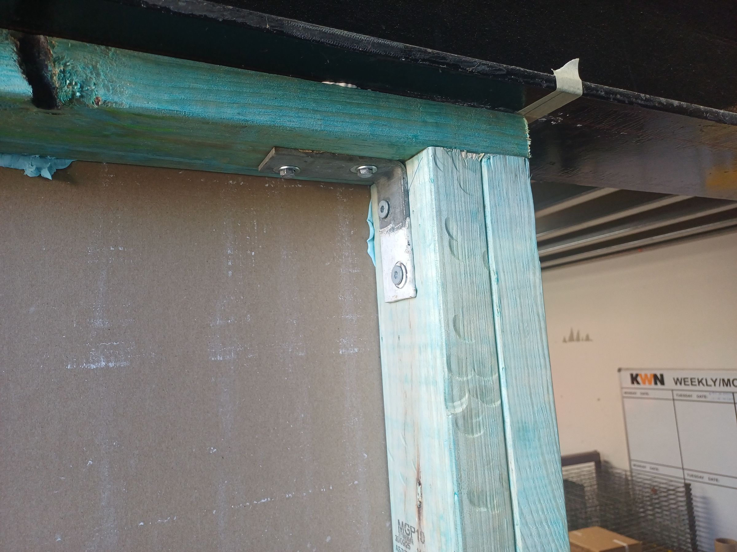 Reinforced frame for top heavy doors.