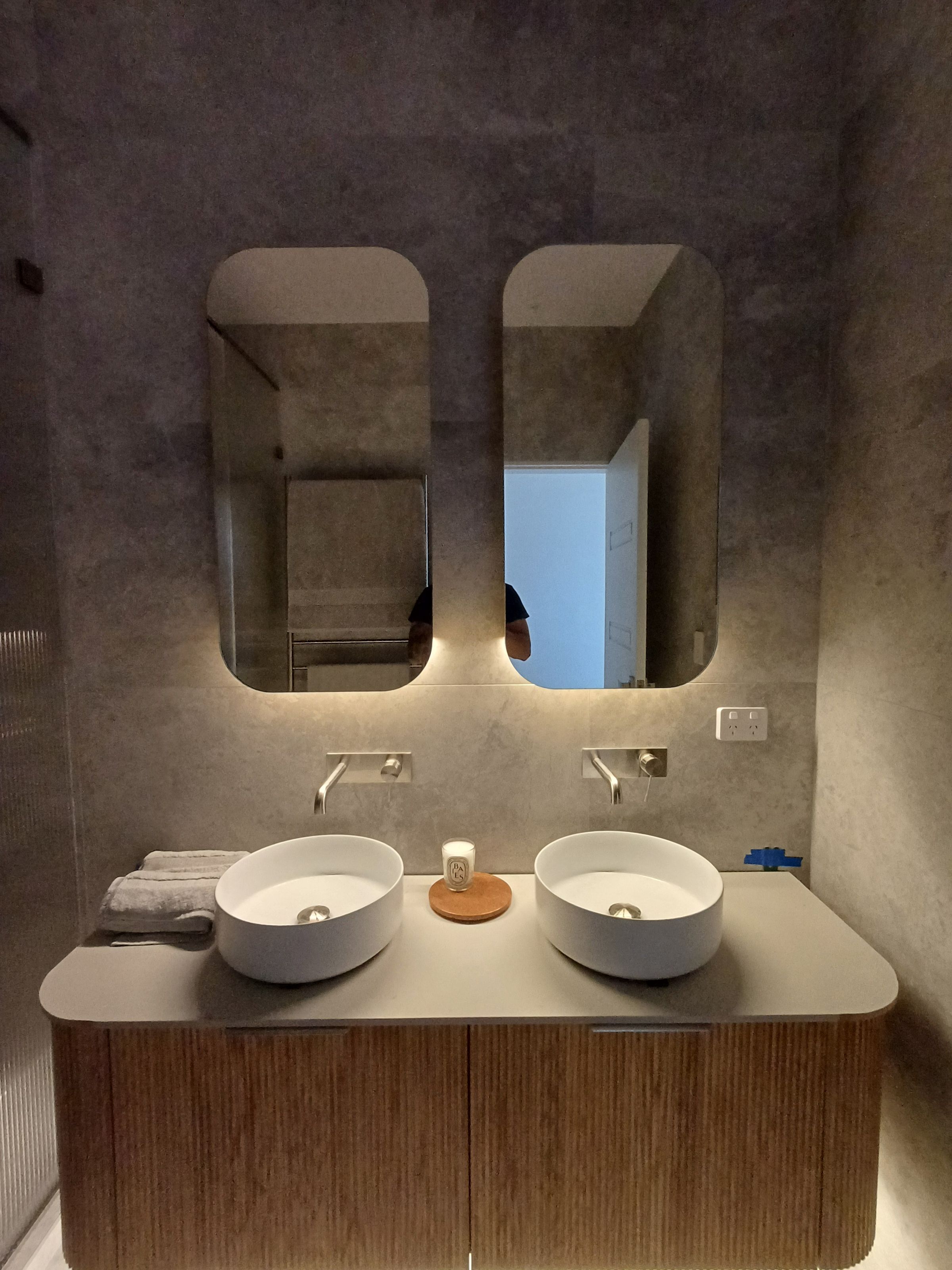 New Bathroom - LED Lighting on sensors for night use.