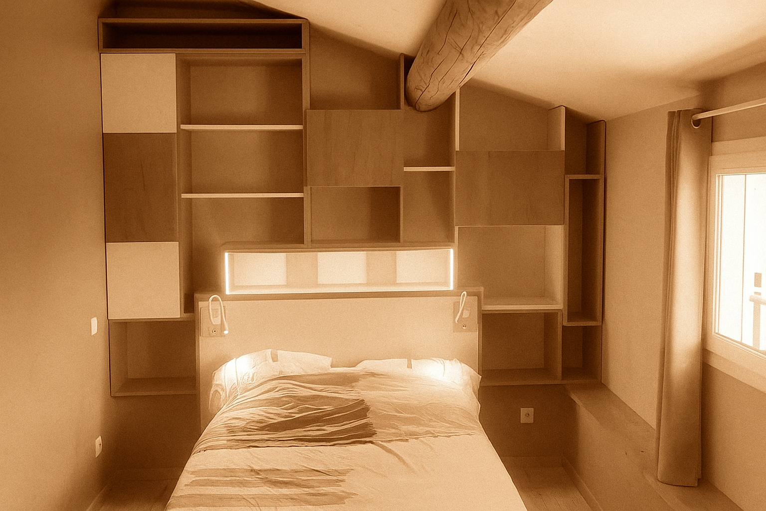 tête de lit / bibliothèque