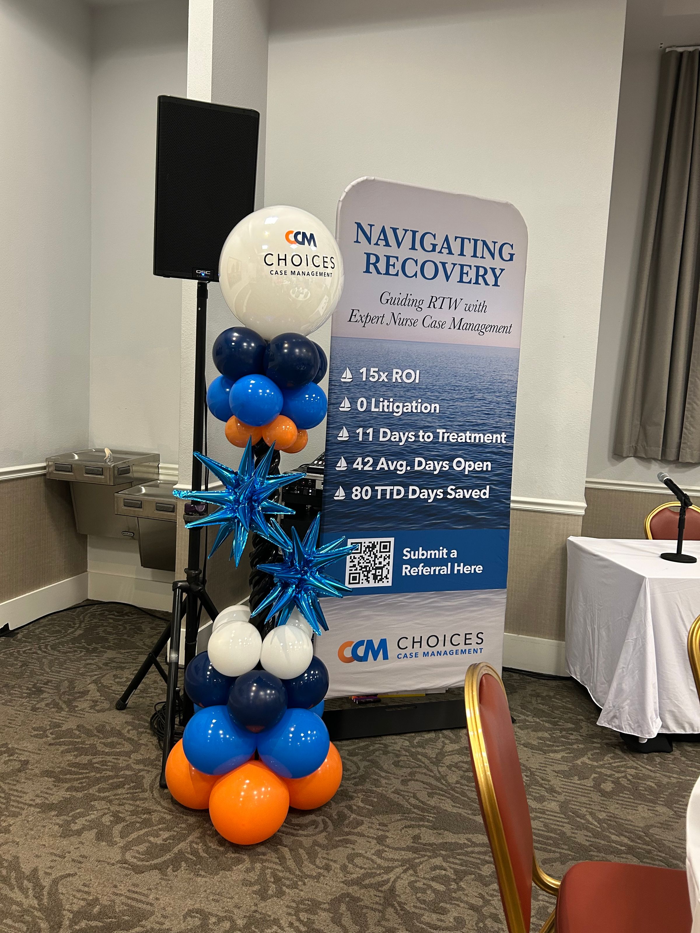 7ft Custom Balloon Column with 36" Custom Logo Topper