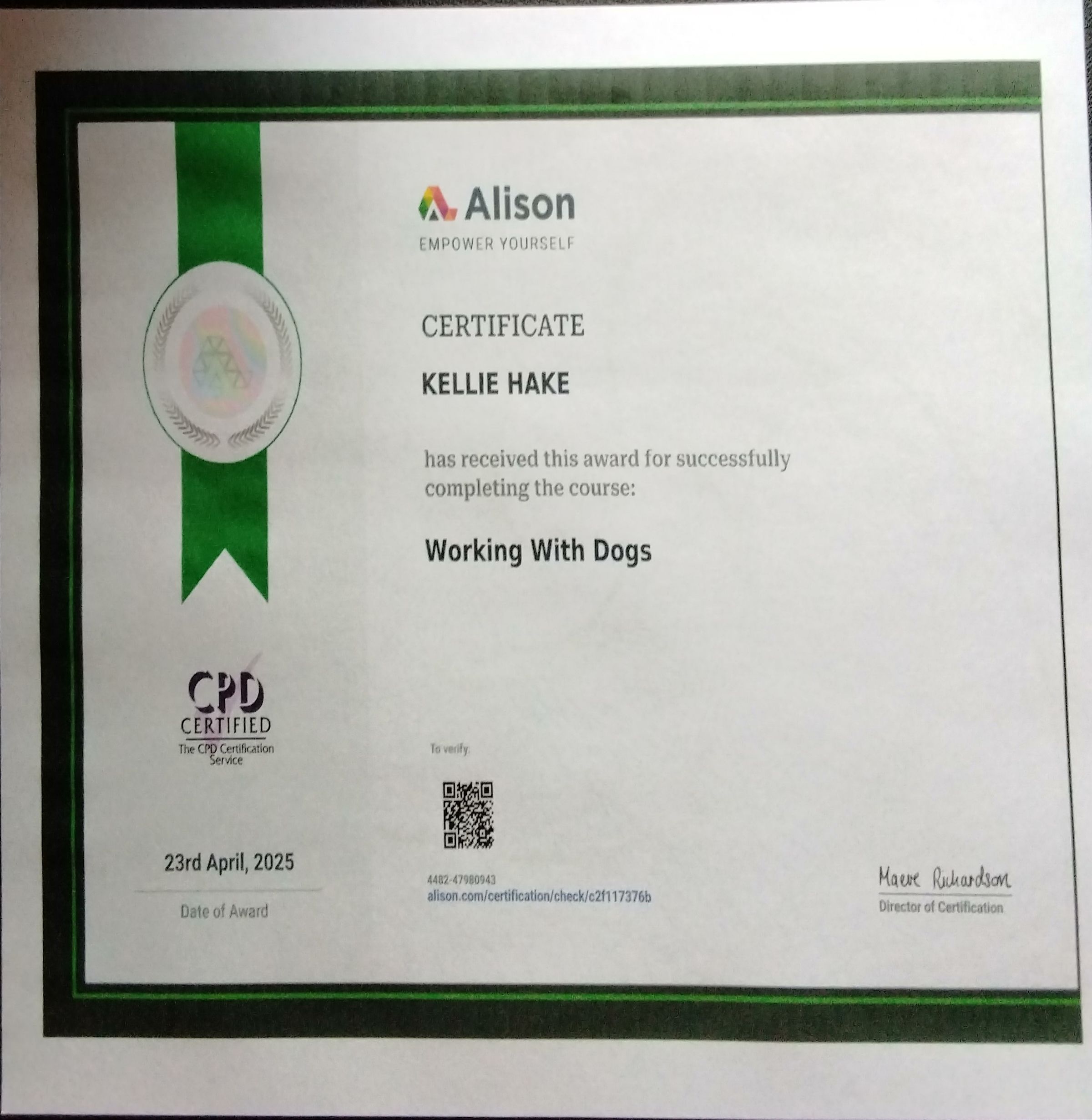 Certificate 