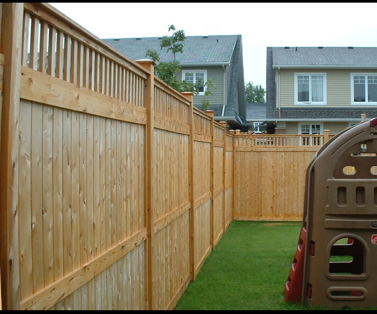 This fence is just one example of the quality and craftsmanship we bring to every project. Whether you need a privacy fence, a decorative boundary, or a secure enclosure, our team can design and build a fence that meets your specific needs and enhances your property's value.