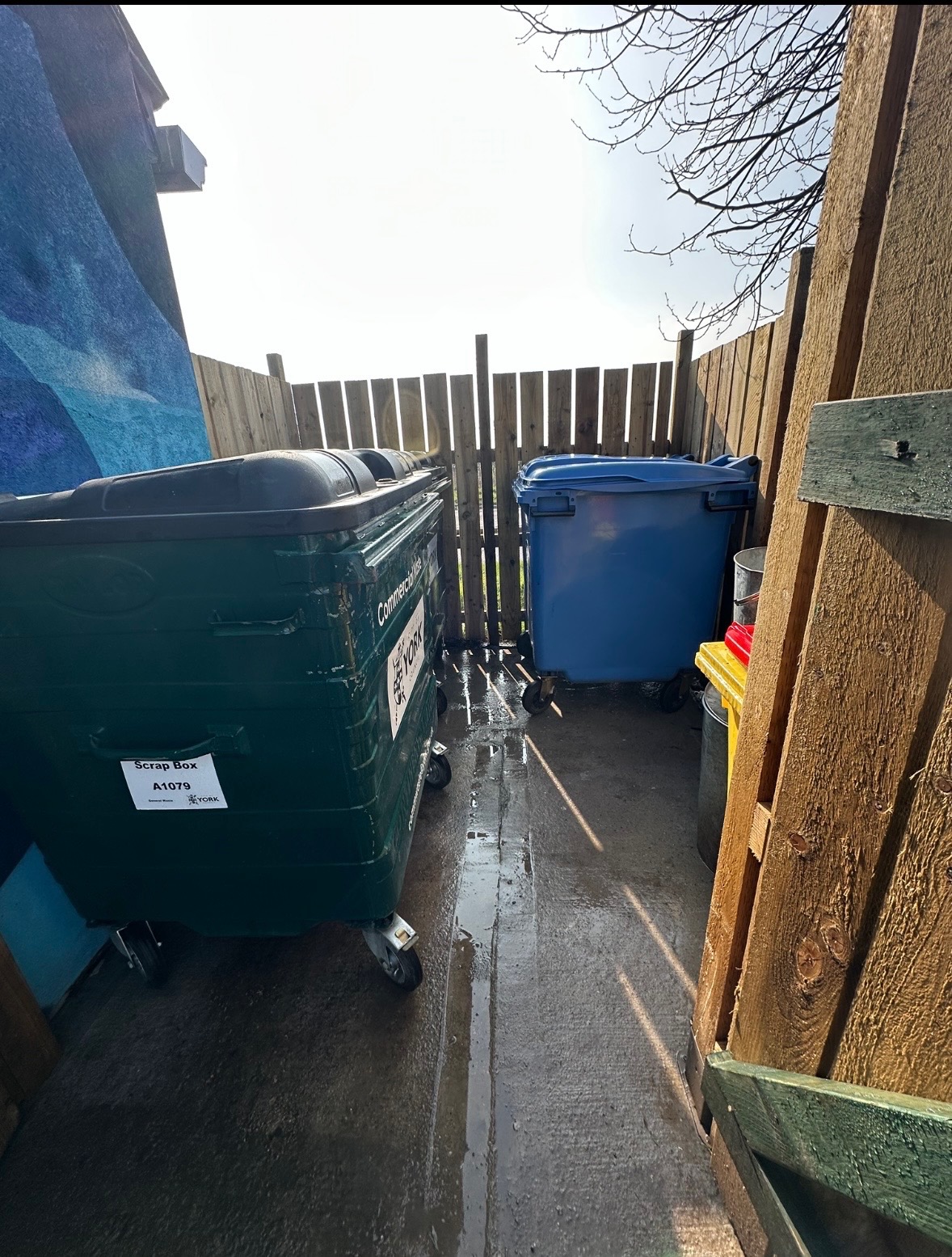 bin store area after