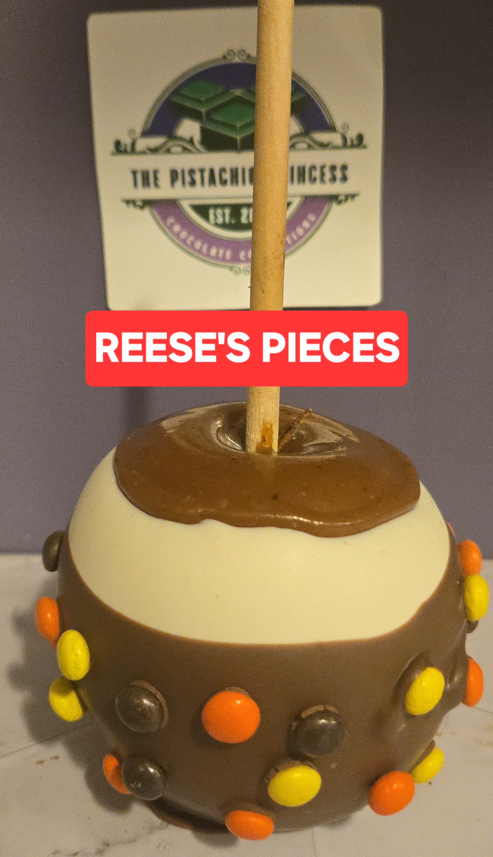 Reese Pieces Caramel Apple