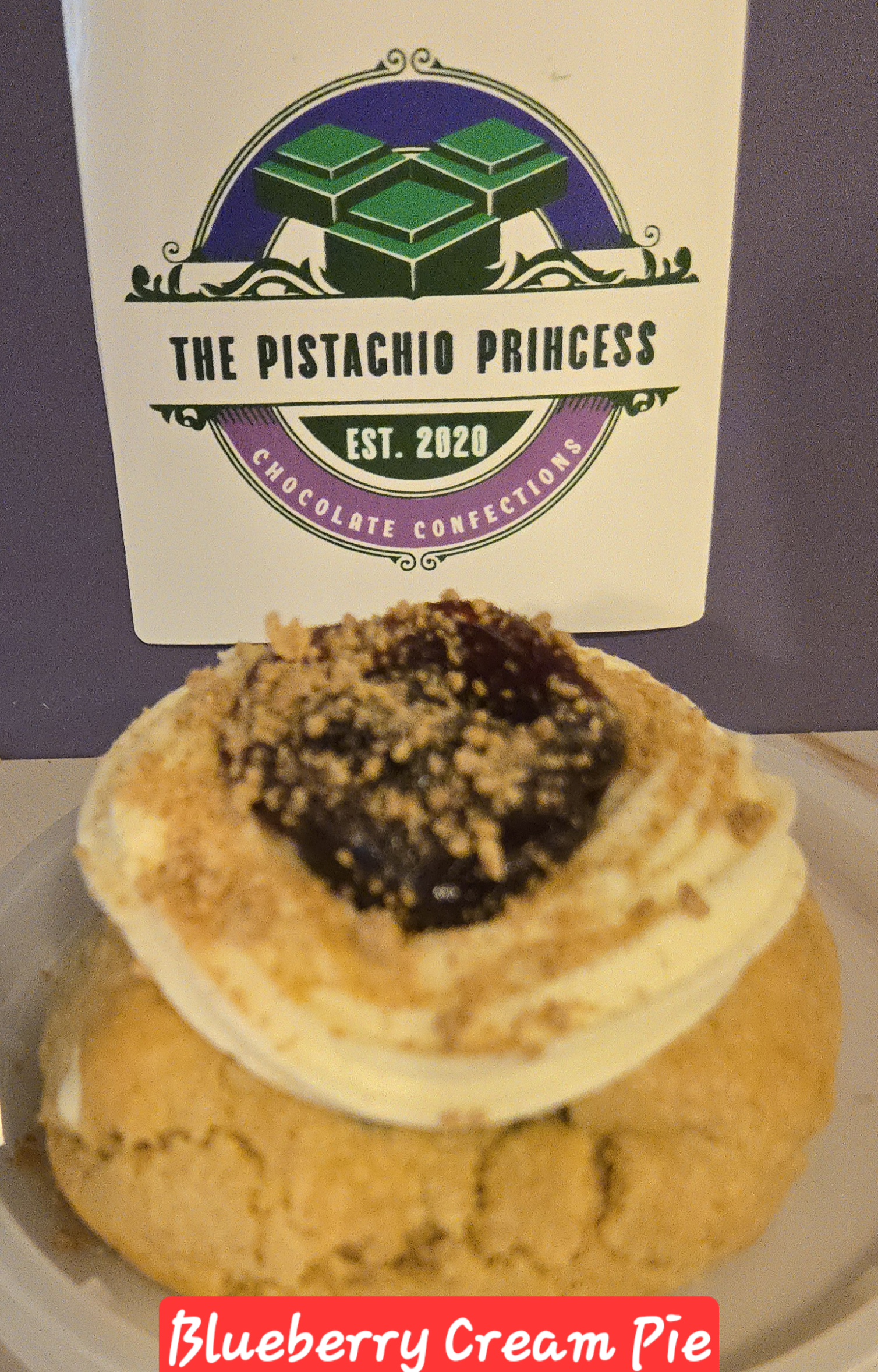 Blueberry Cream Pie Stuffed Cookie