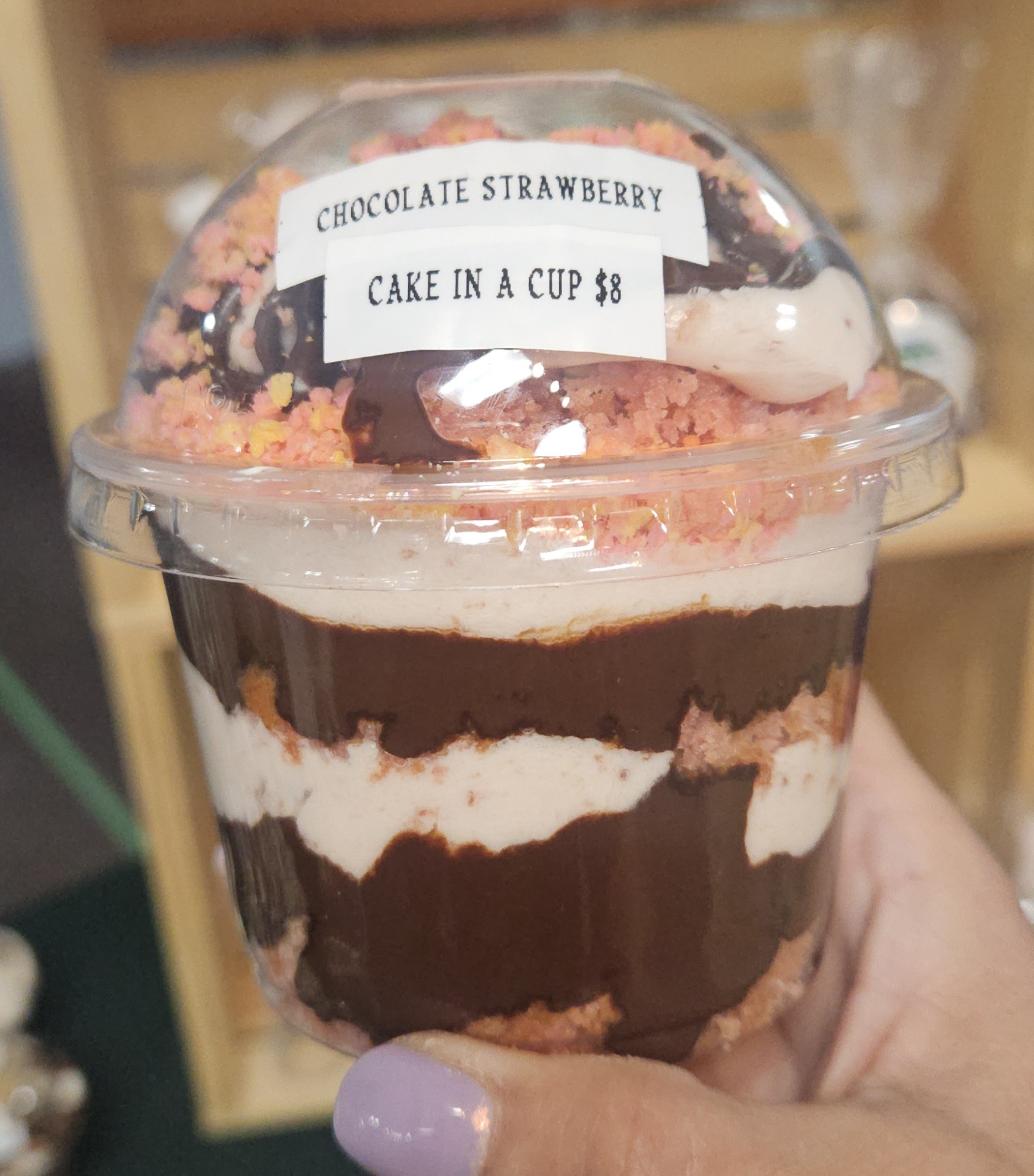 Chocolate Strawberry Cake in a Cup