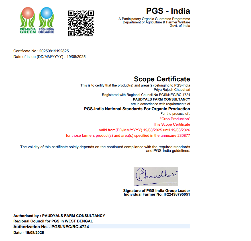PGS Organic Certificate