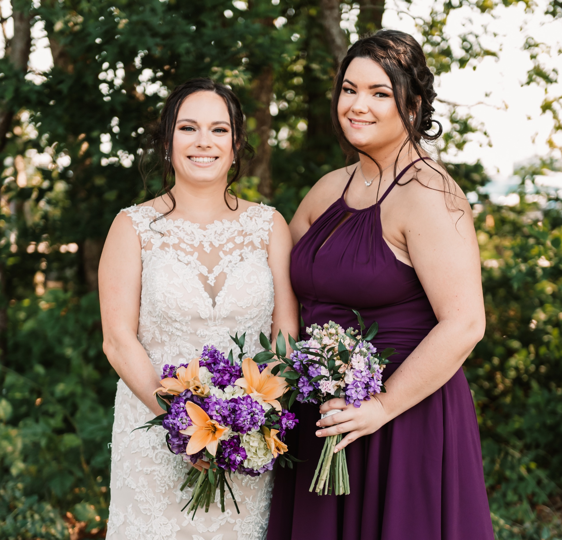 Lovely bride and bridesmaid I had the pleasure doing their makeup.