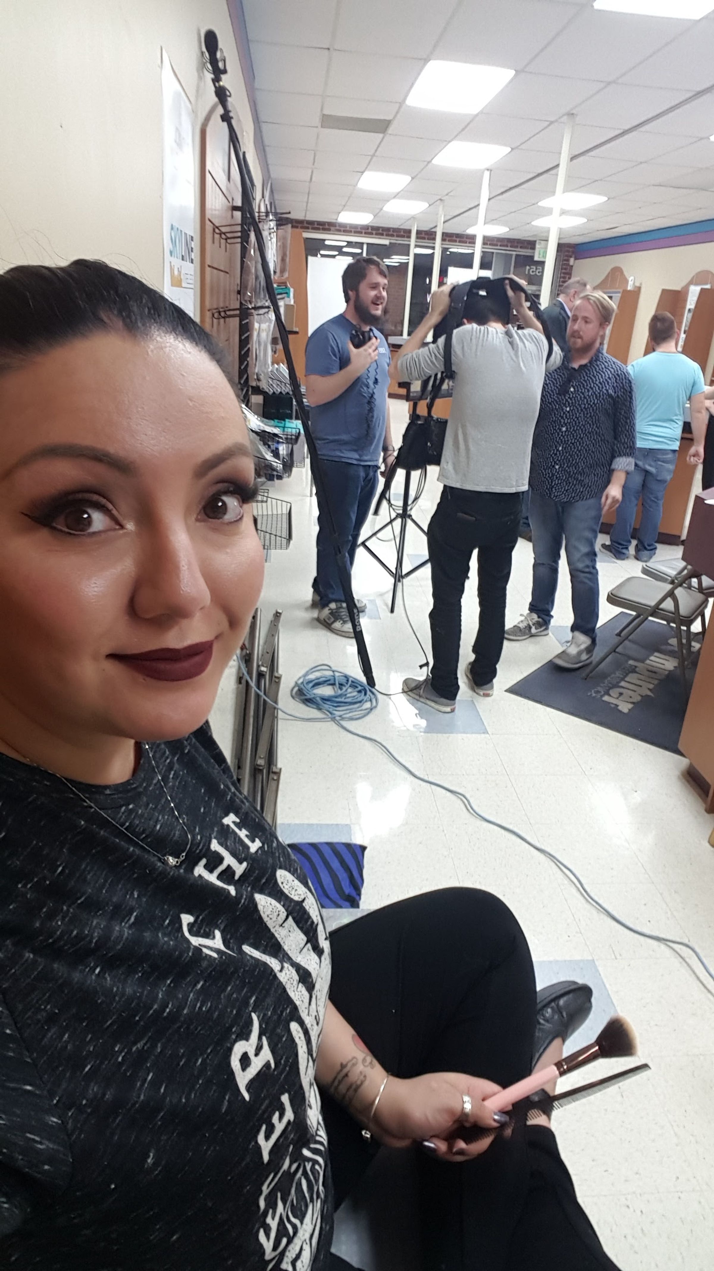 Doing makeup for a film I had the pleasure being a part of.