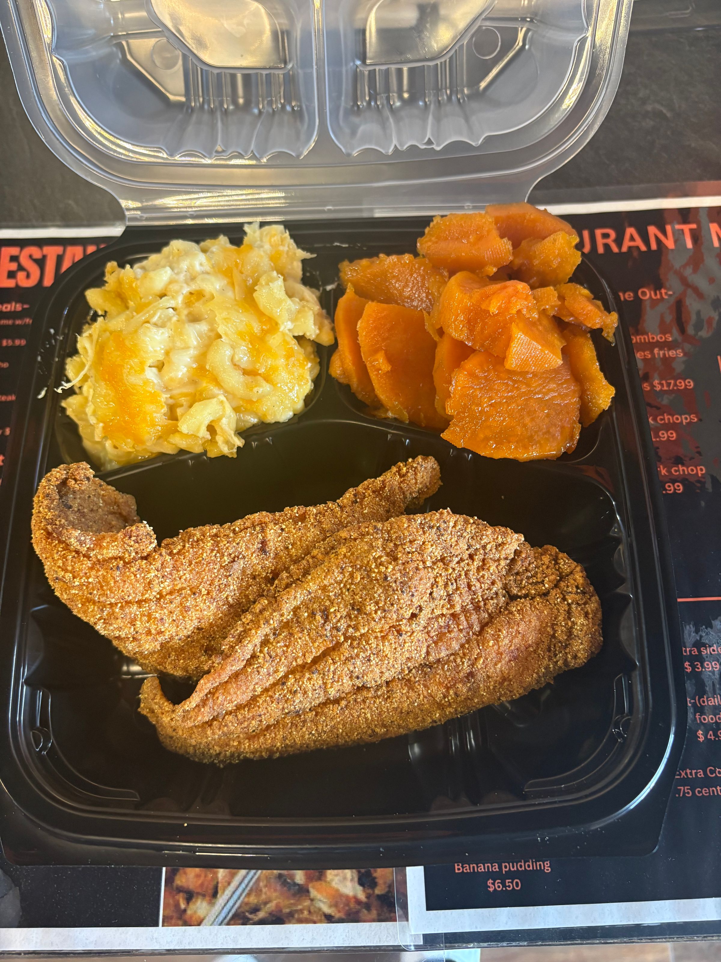 catfish Mac & cheese yams