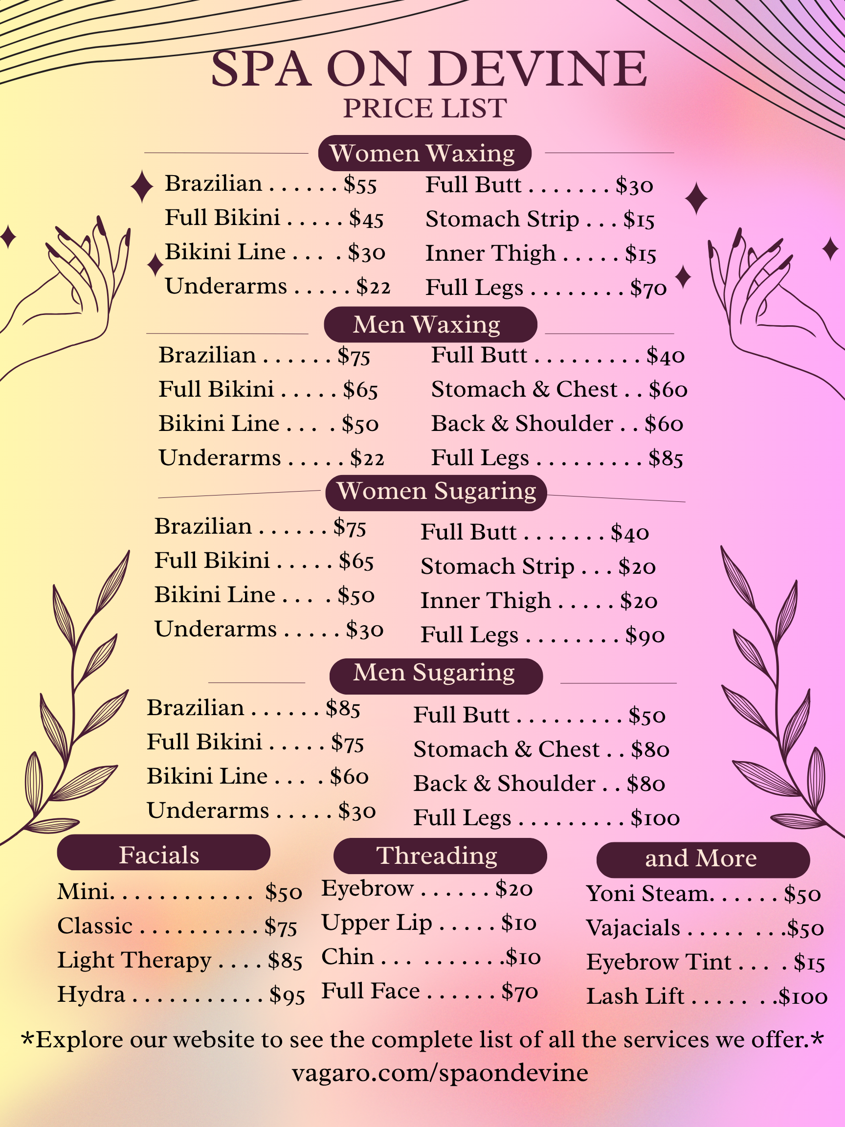 Full body waxing, sugaring, threading and more.'s image