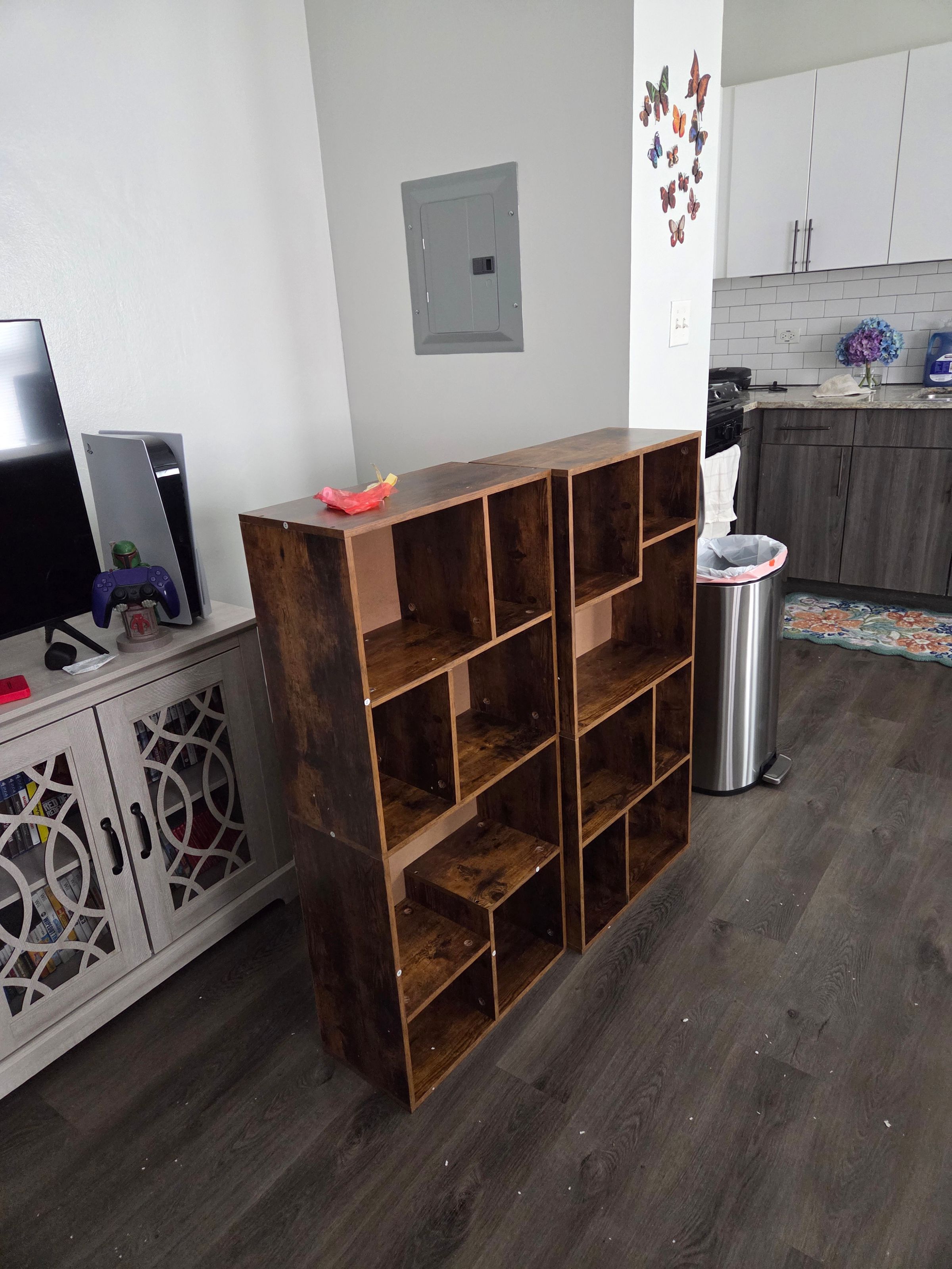 Book shelves assembled