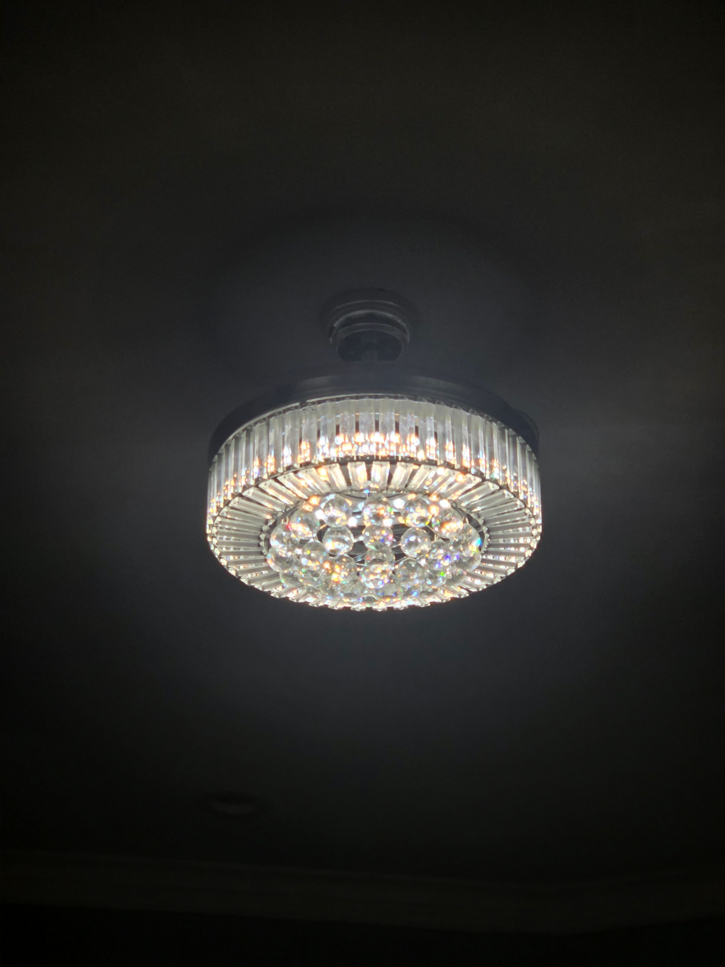 Chandelier fan installation