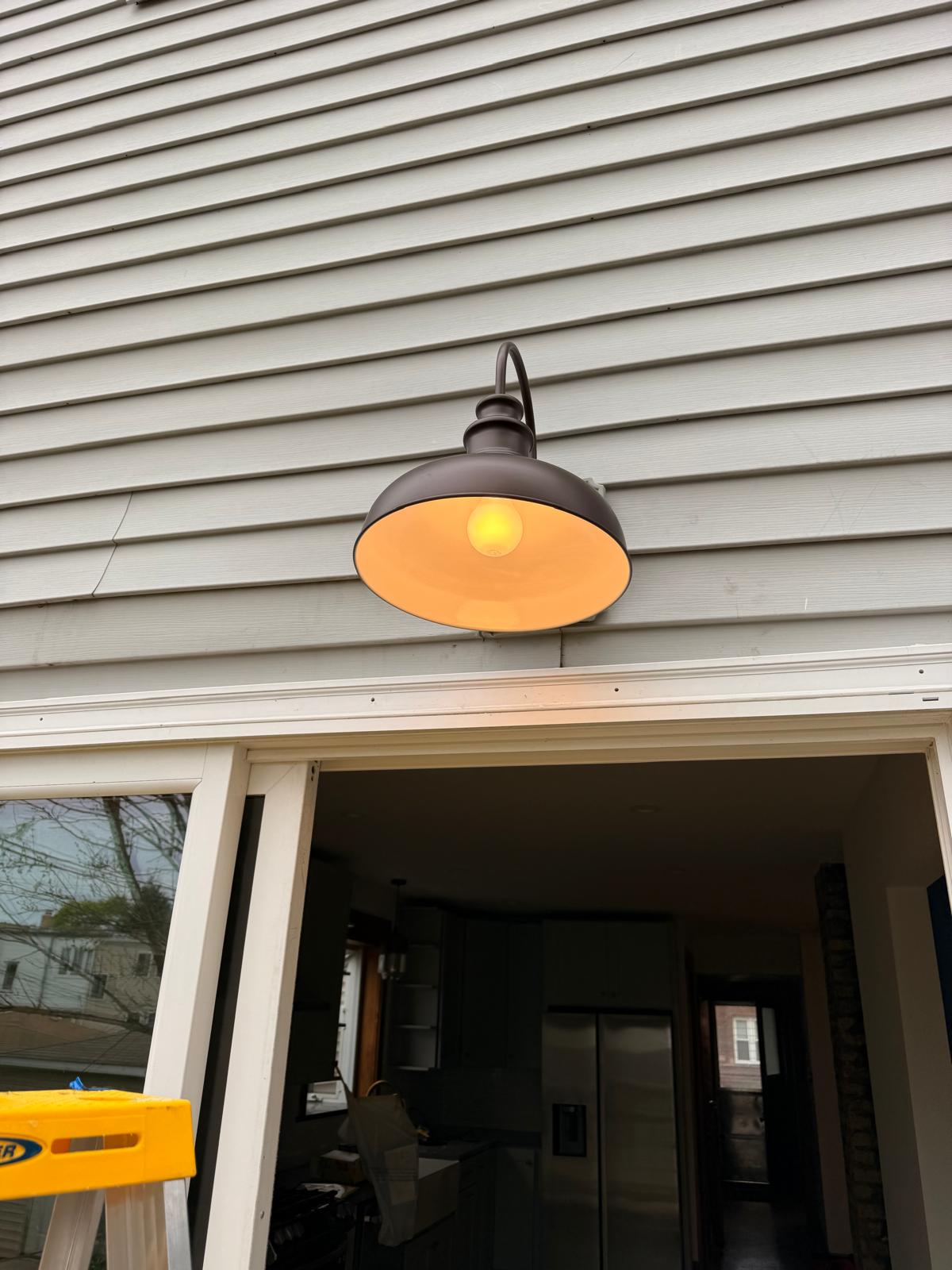Outdoor light installed
