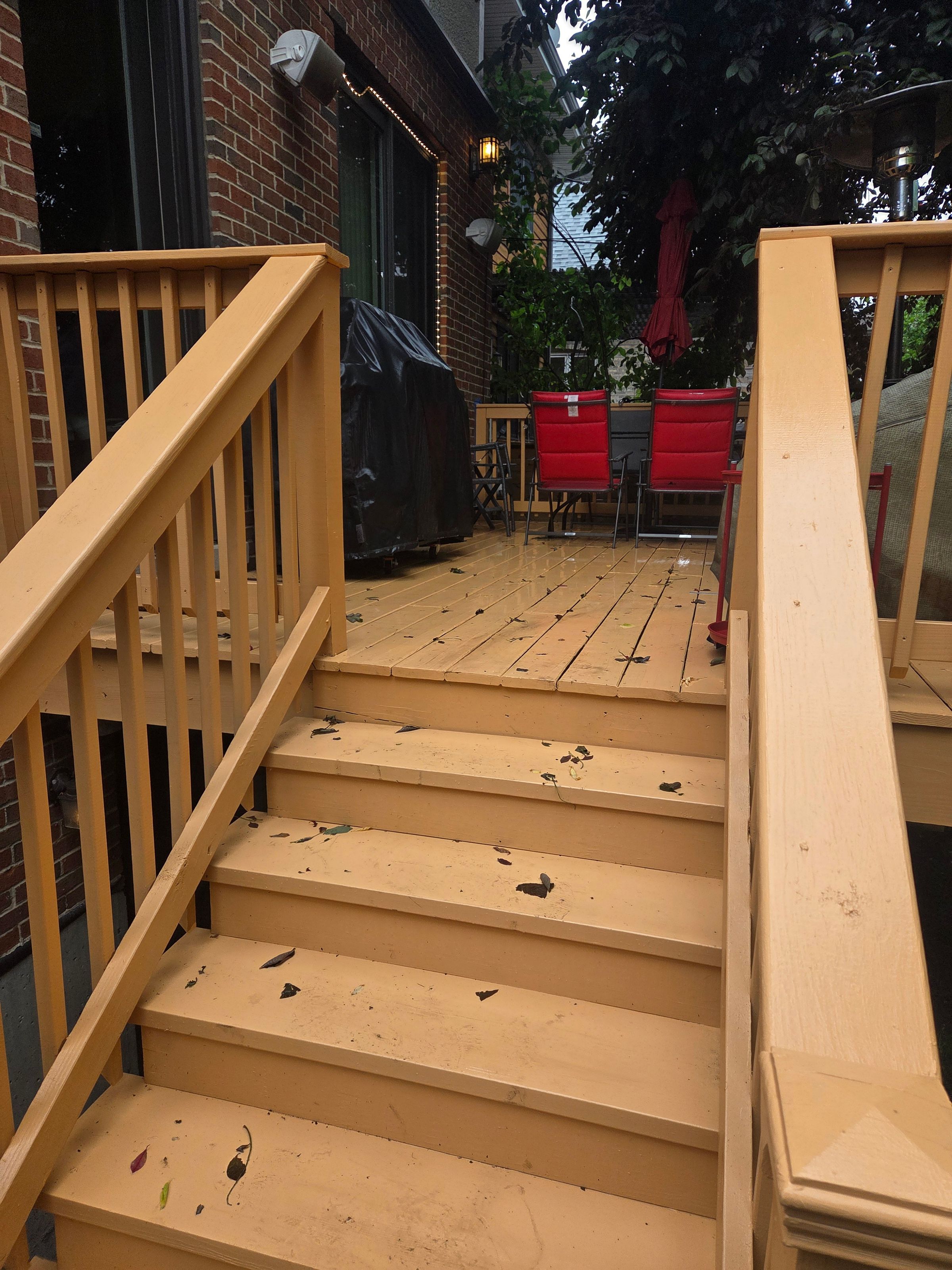 Back porch power wash and paint